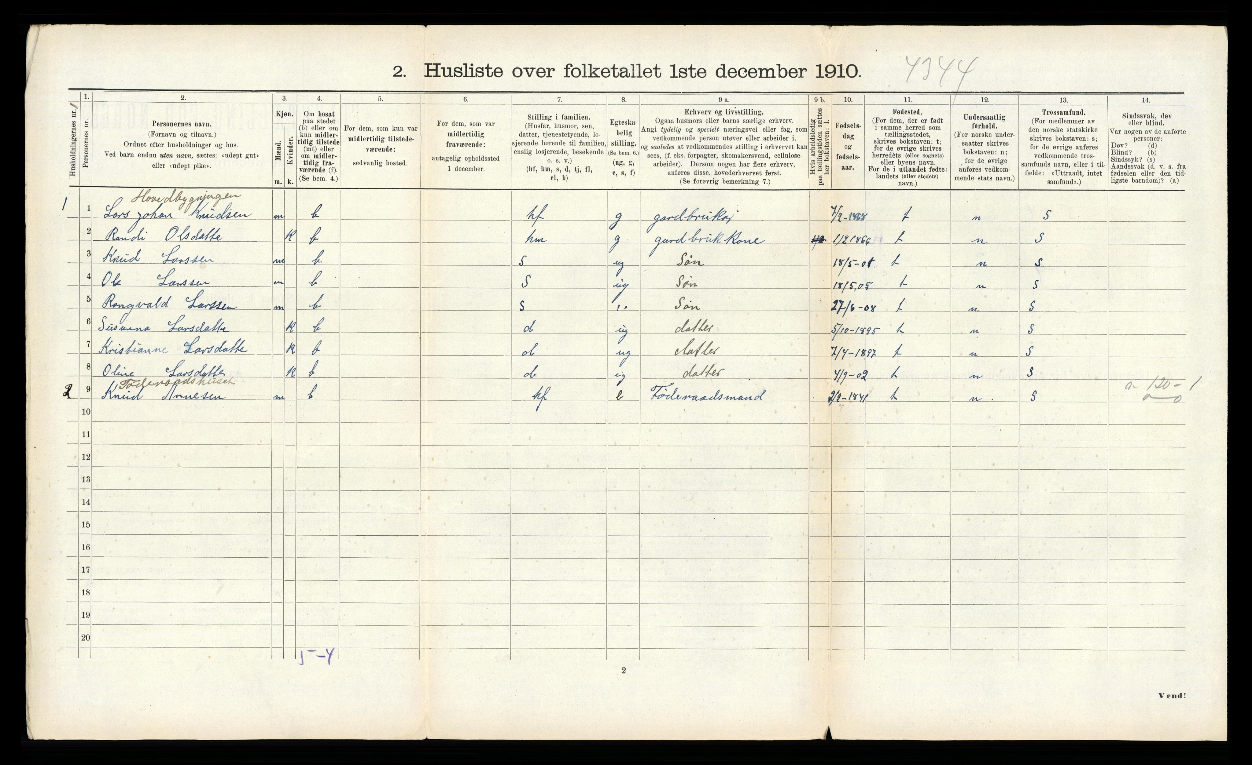 RA, 1910 census for Hjørundfjord, 1910, p. 175