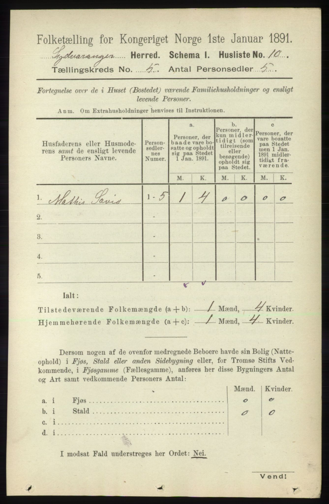 RA, 1891 census for 2030 Sør-Varanger, 1891, p. 1529