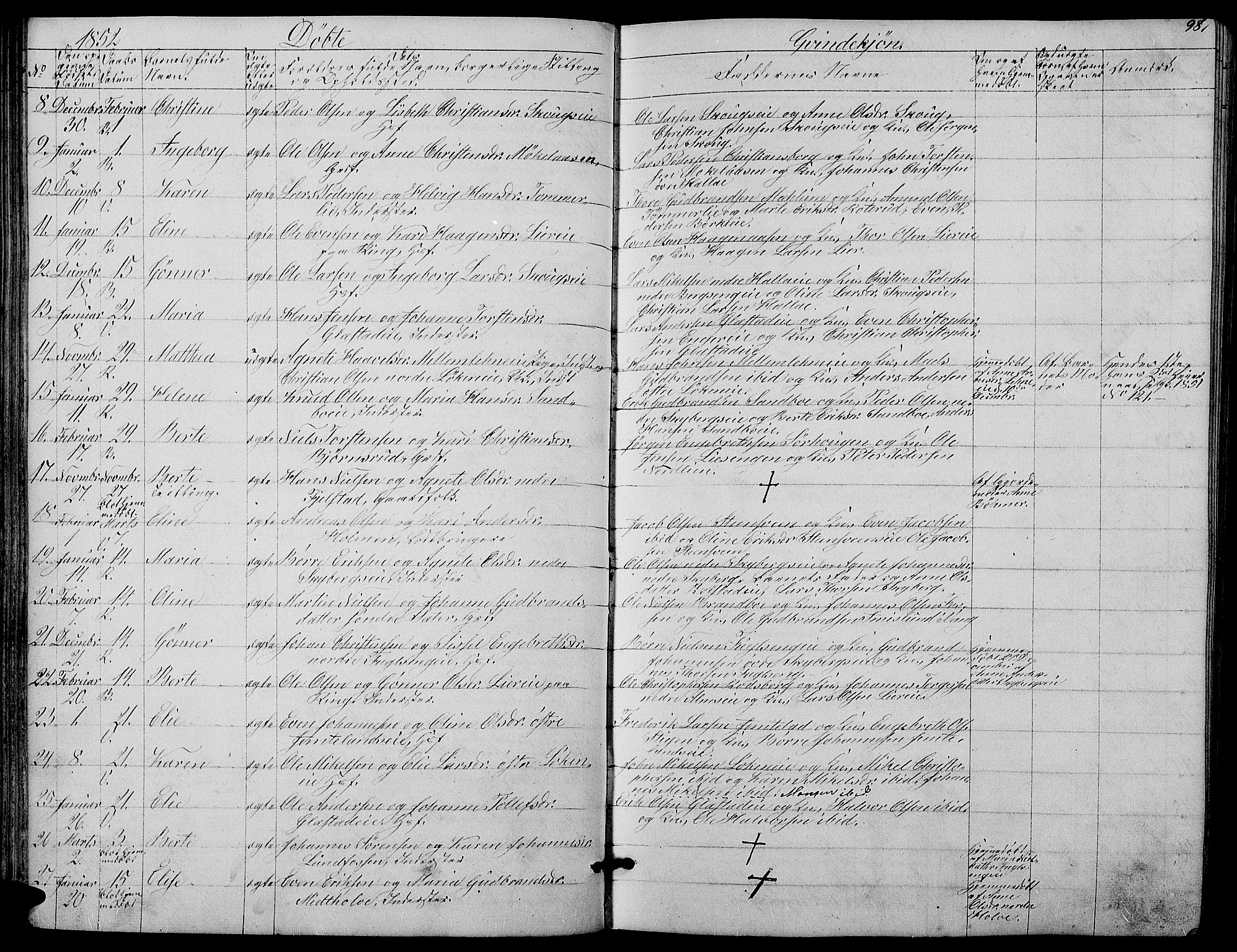 Ringsaker prestekontor, AV/SAH-PREST-014/L/La/L0006: Parish register (copy) no. 6, 1851-1860, p. 98