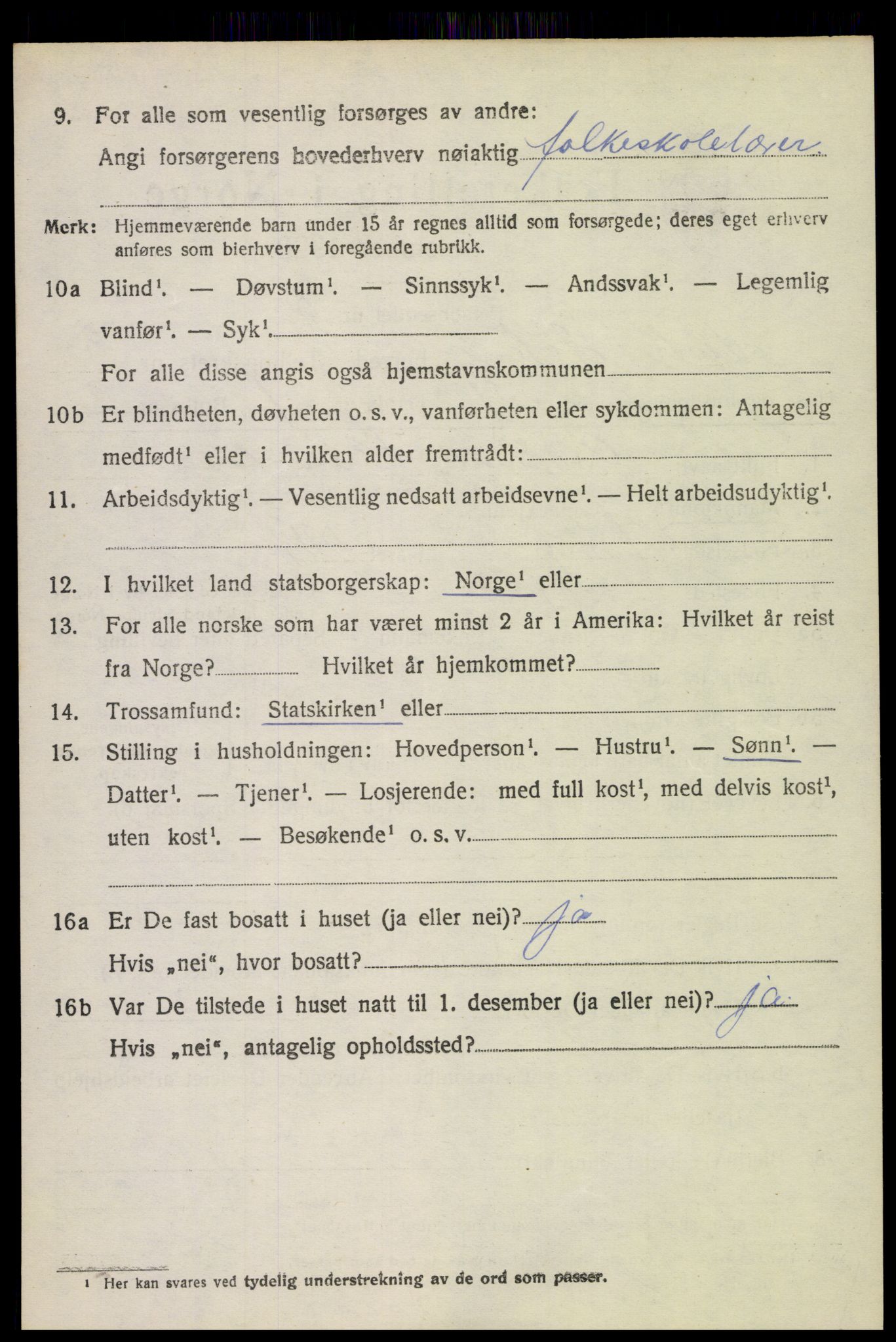 SAH, 1920 census for Vestre Toten, 1920, p. 5545