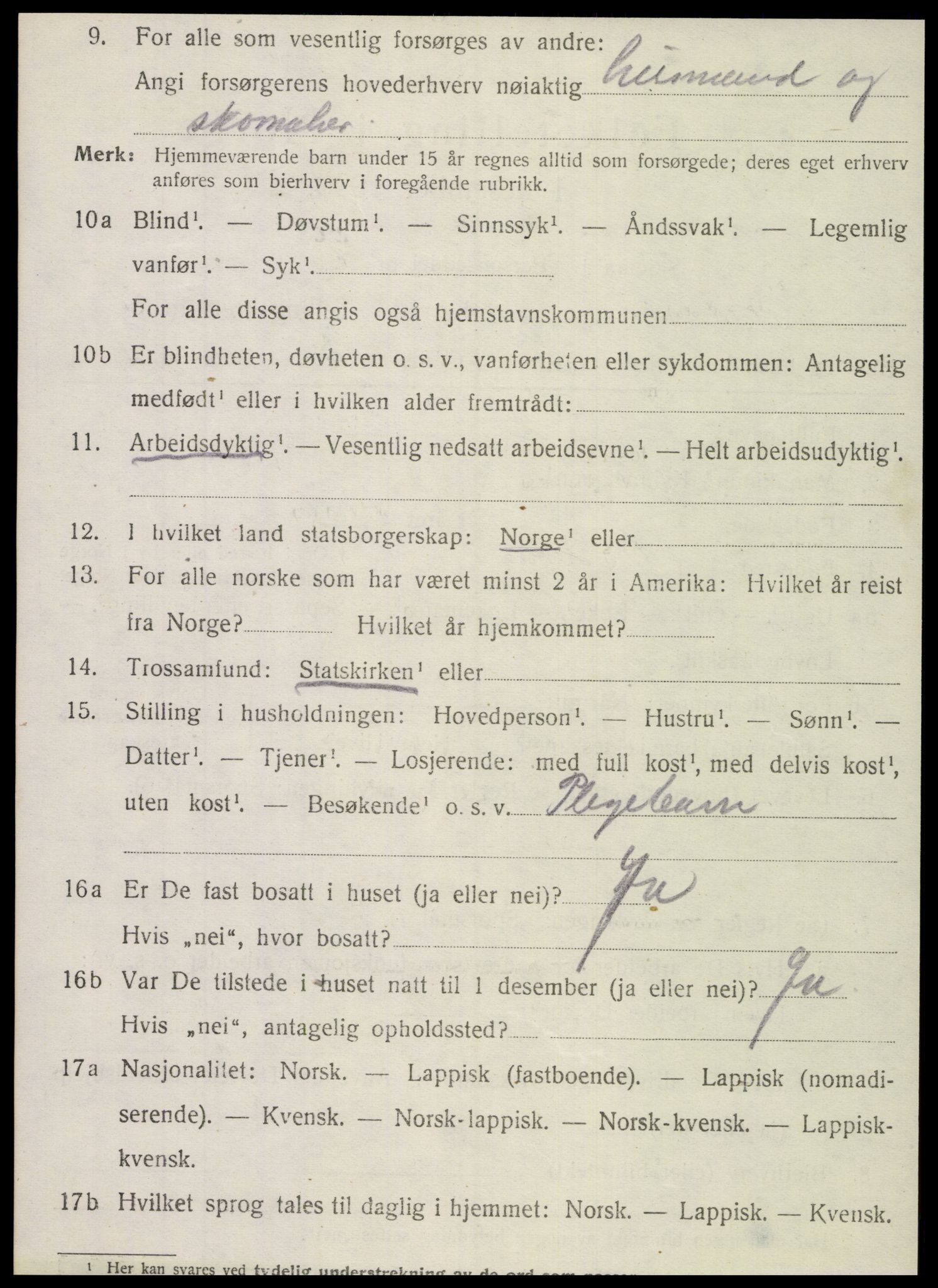 SAT, 1920 census for Dønnes, 1920, p. 2897