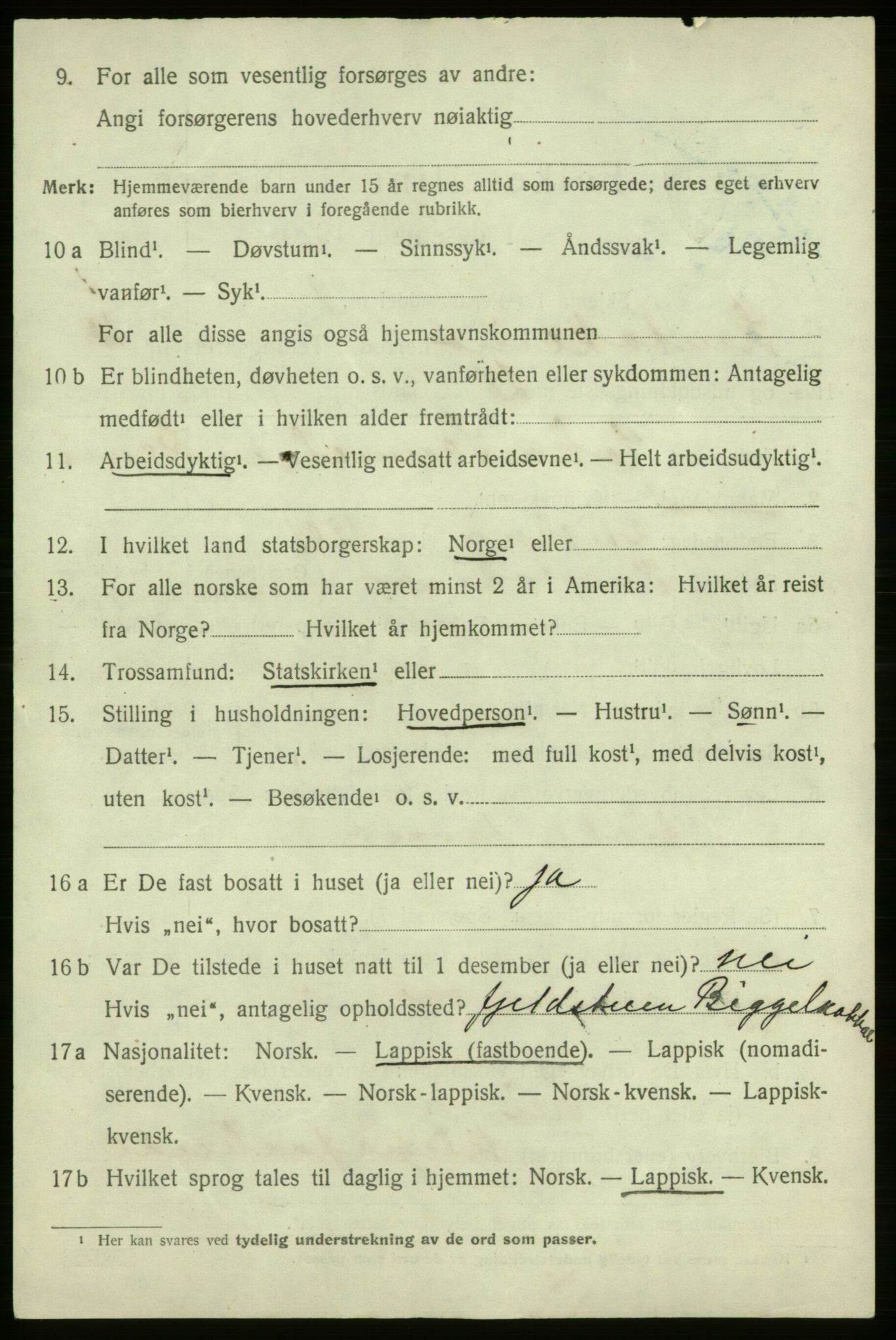 SATØ, 1920 census for Kautokeino, 1920, p. 1930