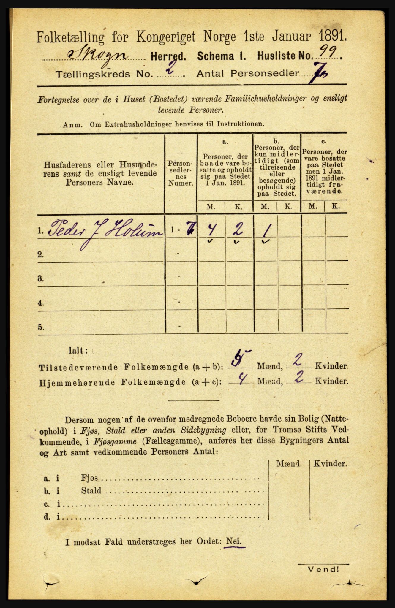 RA, 1891 census for 1719 Skogn, 1891, p. 965