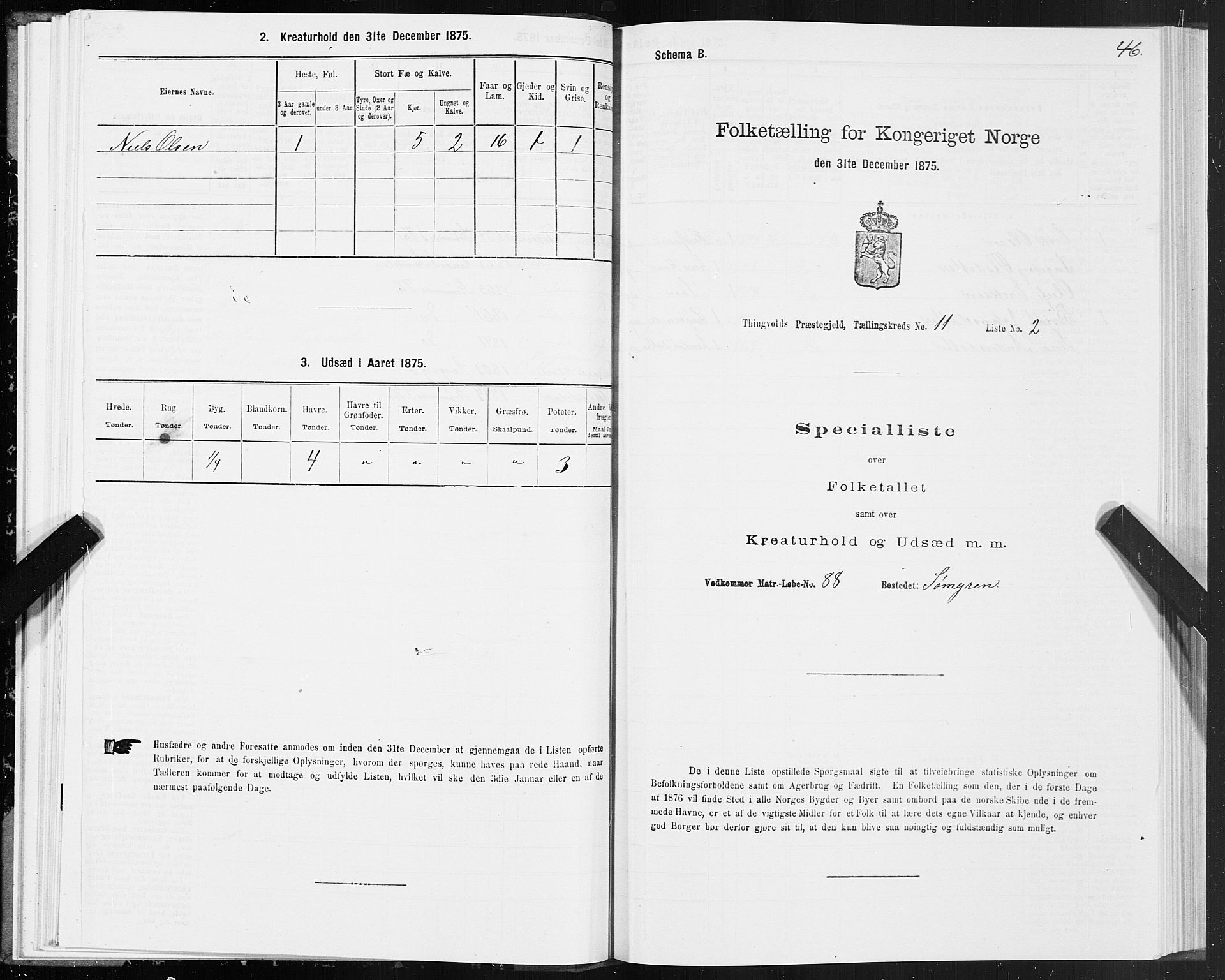 SAT, 1875 census for 1560P Tingvoll, 1875, p. 4046