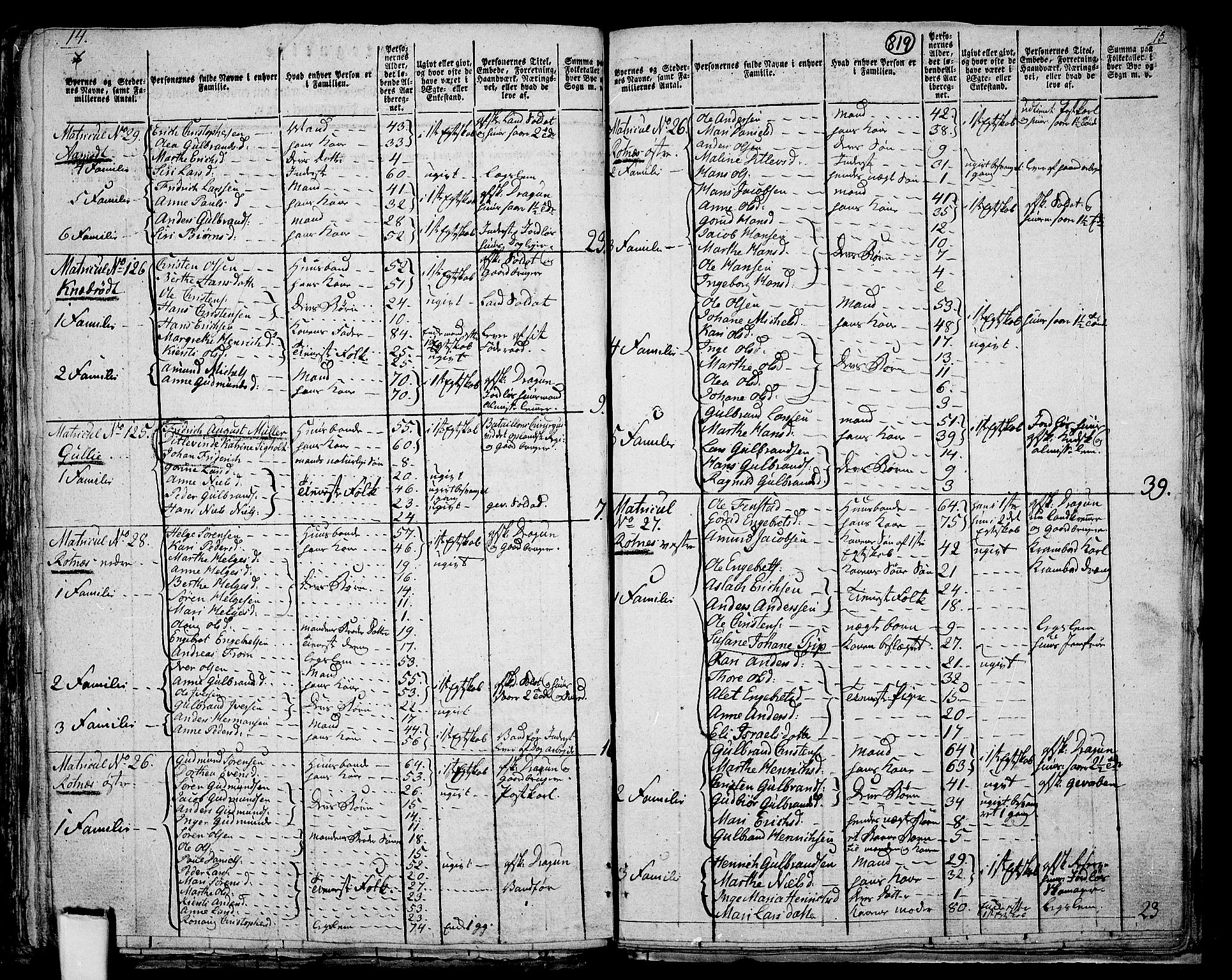 RA, 1801 census for 0236P Nes, 1801, p. 818b-819a
