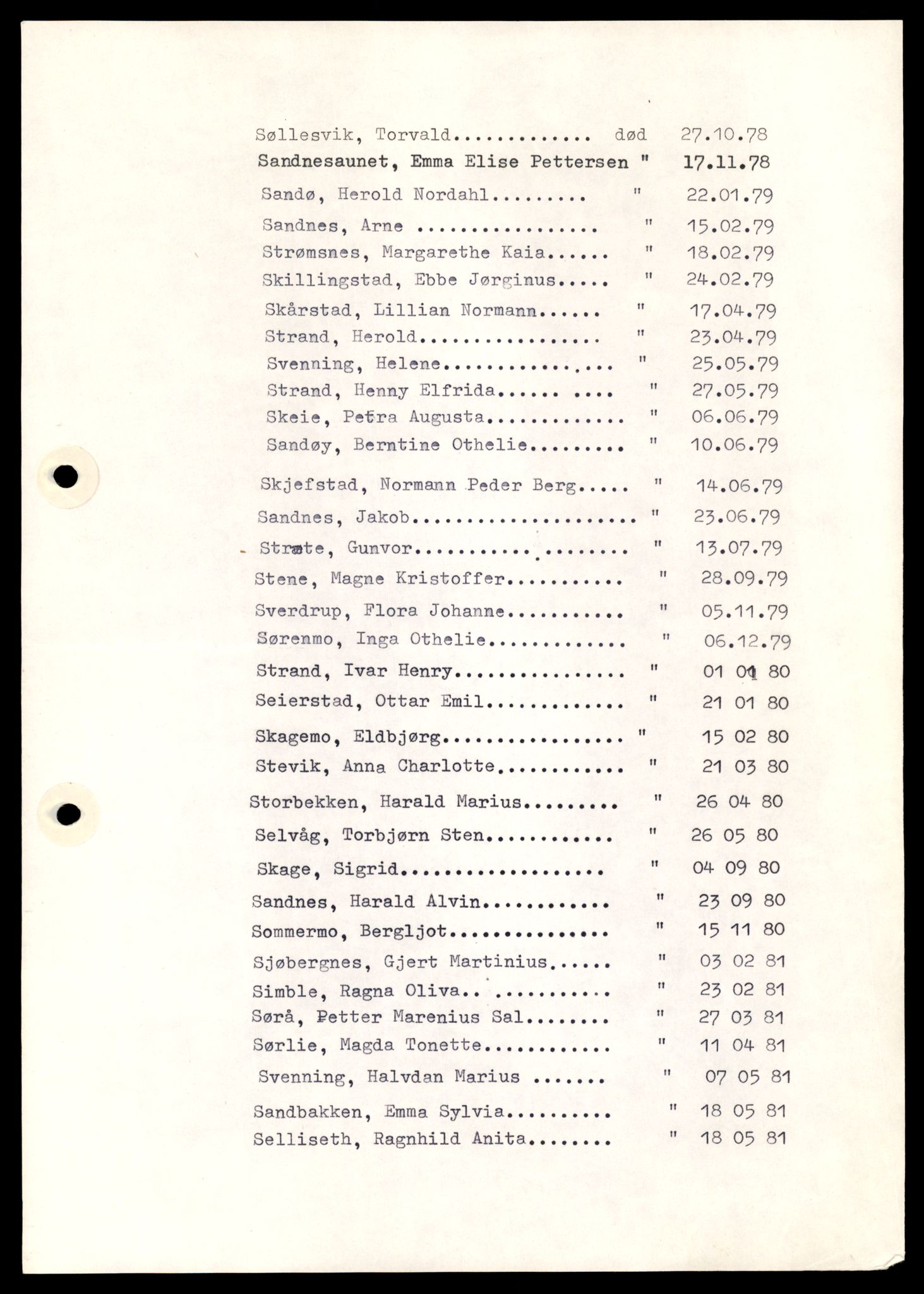 Nærøy lensmannskontor, AV/SAT-A-6264/Ga/L0006: Mappe, Dødsfallsregister M - AA, 1904-1991, p. 37