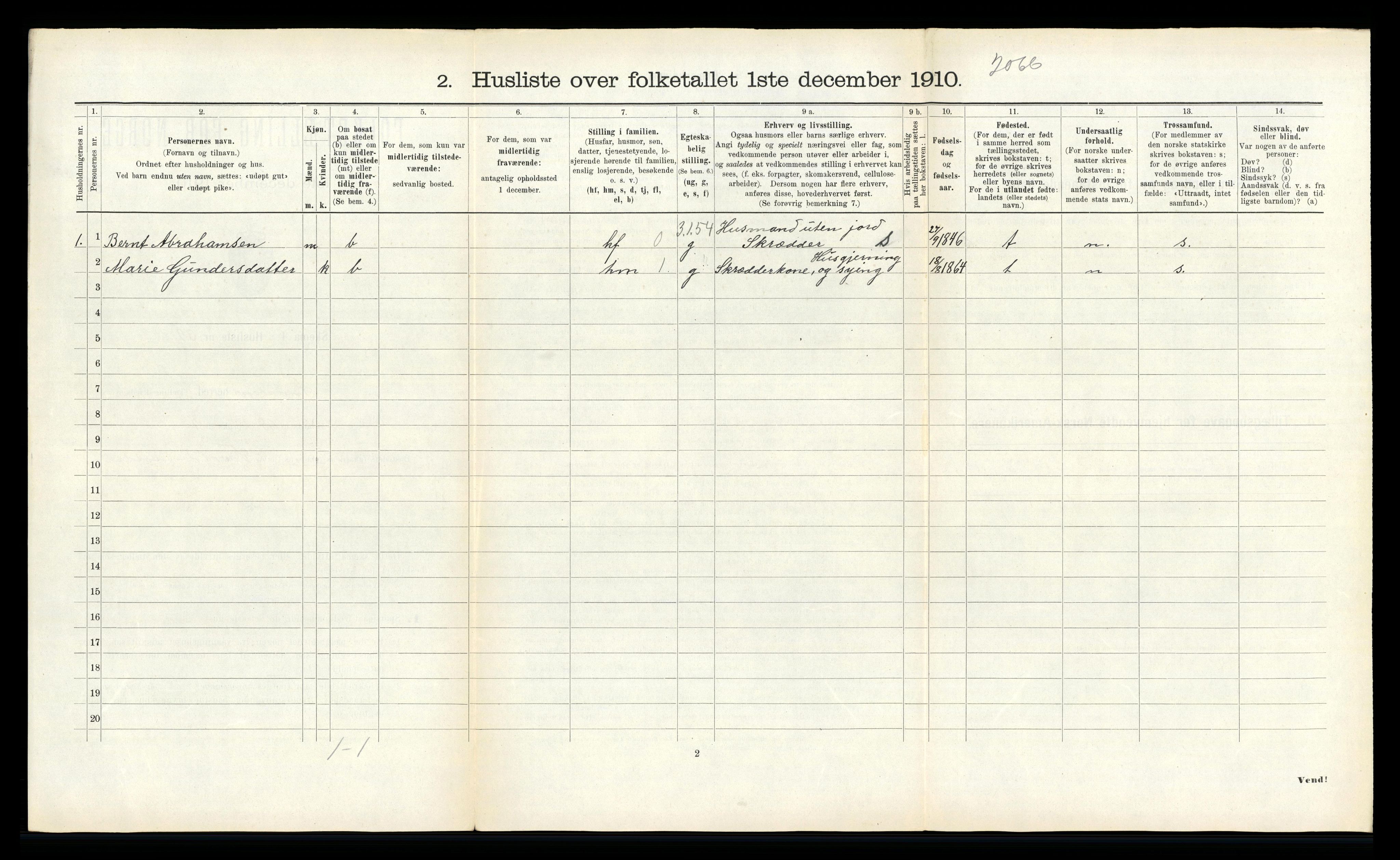 RA, 1910 census for Snåsa, 1910, p. 843