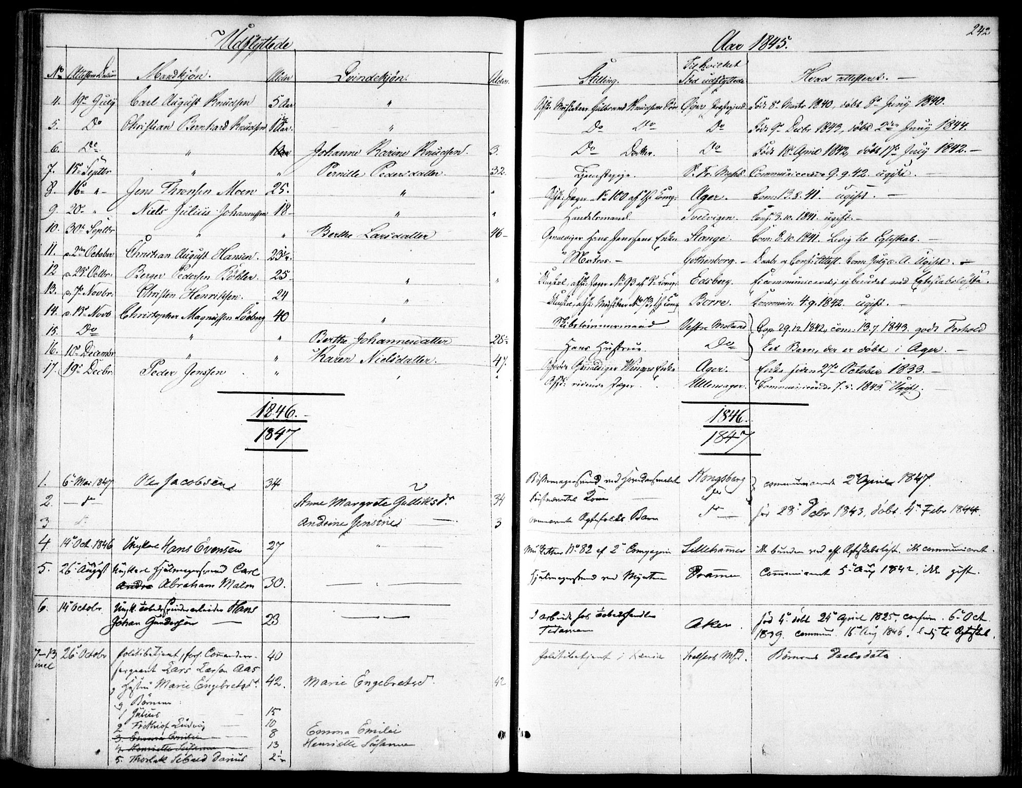 Garnisonsmenigheten Kirkebøker, SAO/A-10846/F/Fa/L0009: Parish register (official) no. 9, 1842-1859, p. 242