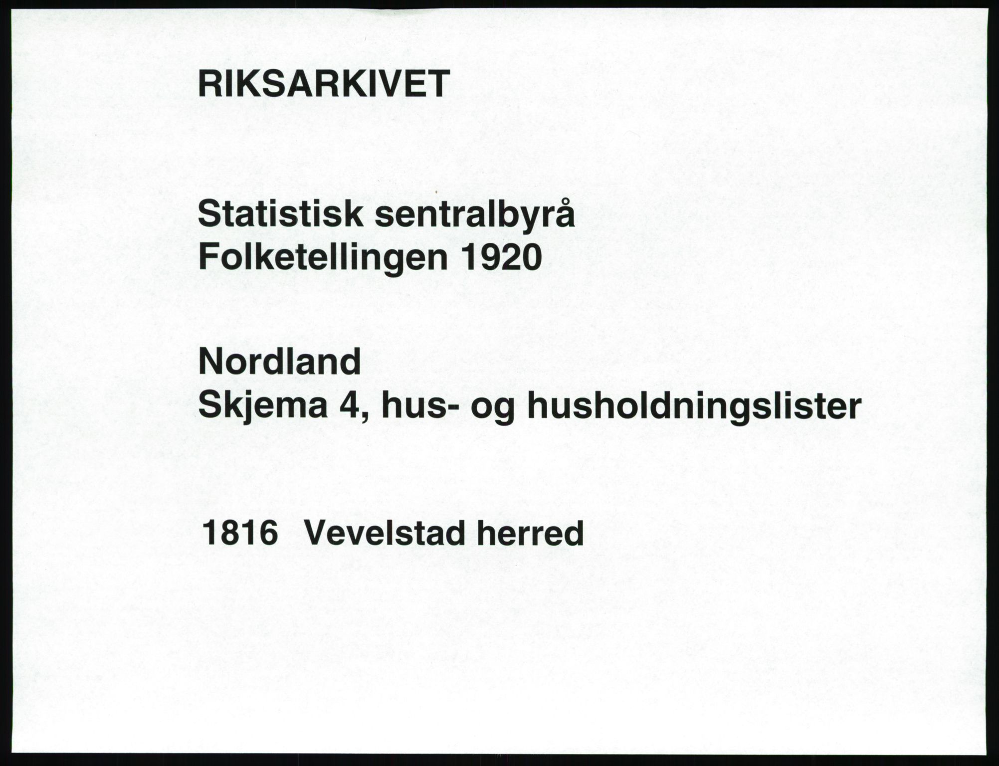 SAT, 1920 census for Vevelstad, 1920, p. 16