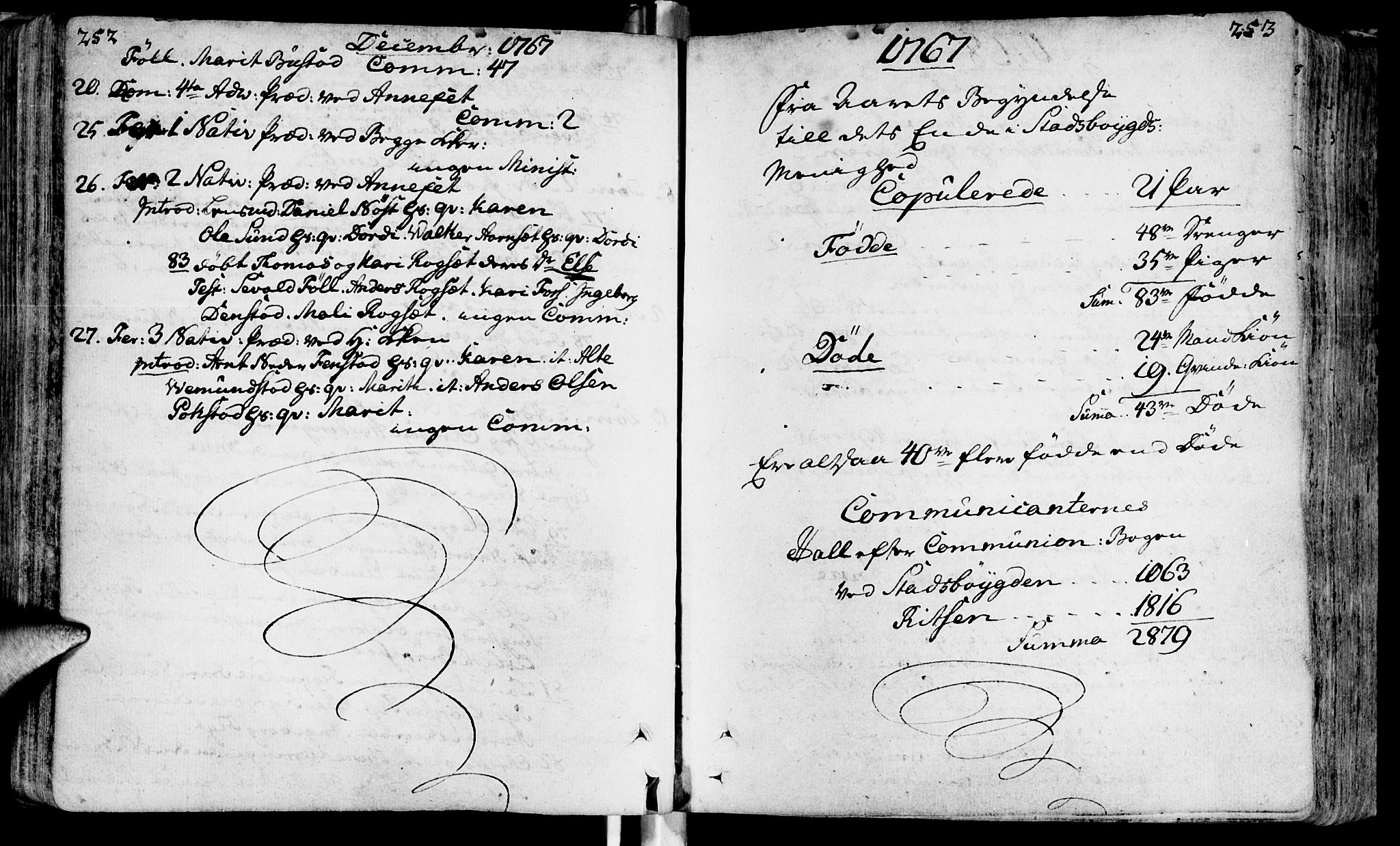 Ministerialprotokoller, klokkerbøker og fødselsregistre - Sør-Trøndelag, SAT/A-1456/646/L0605: Parish register (official) no. 646A03, 1751-1790, p. 252-253