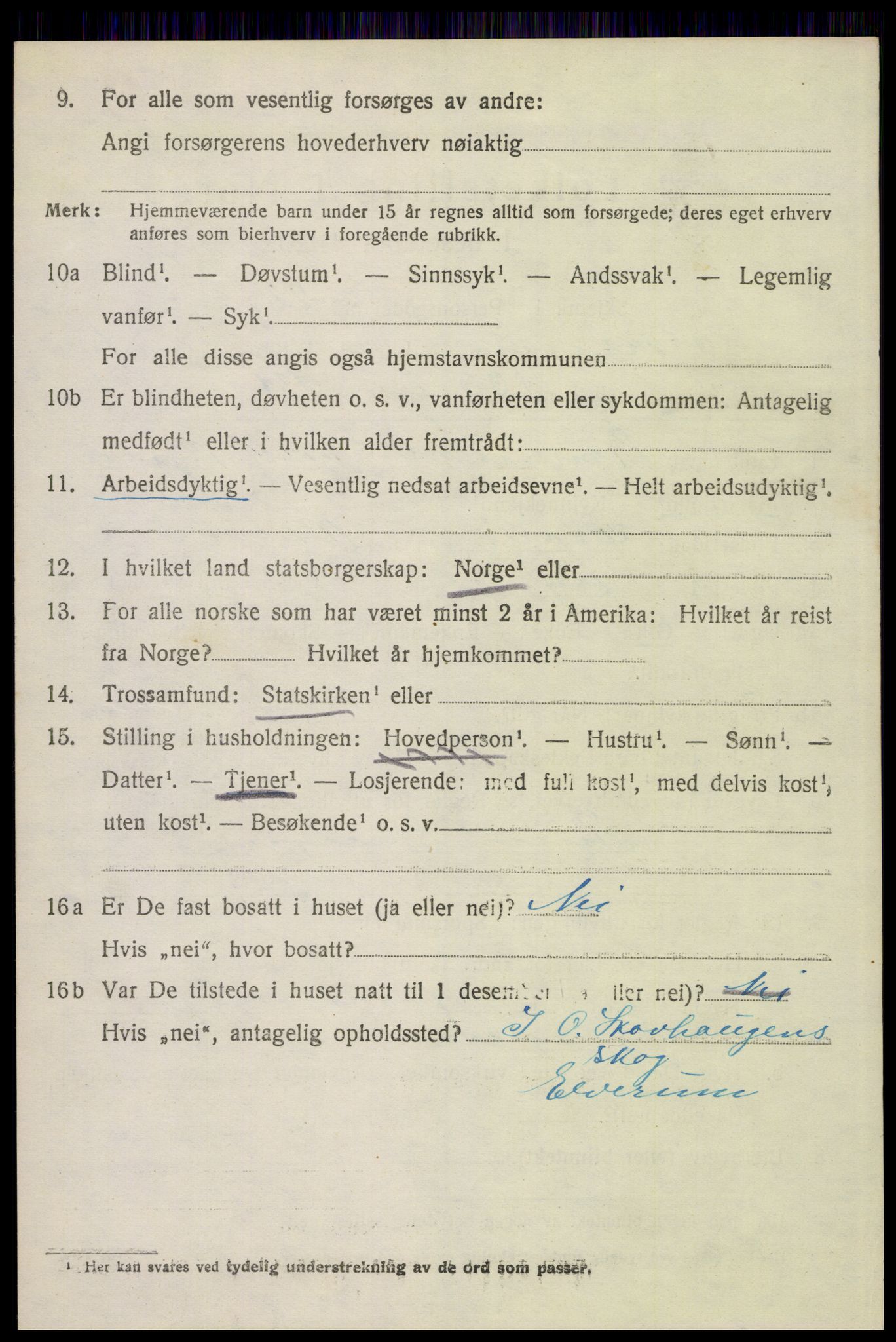 SAH, 1920 census for Elverum, 1920, p. 22537