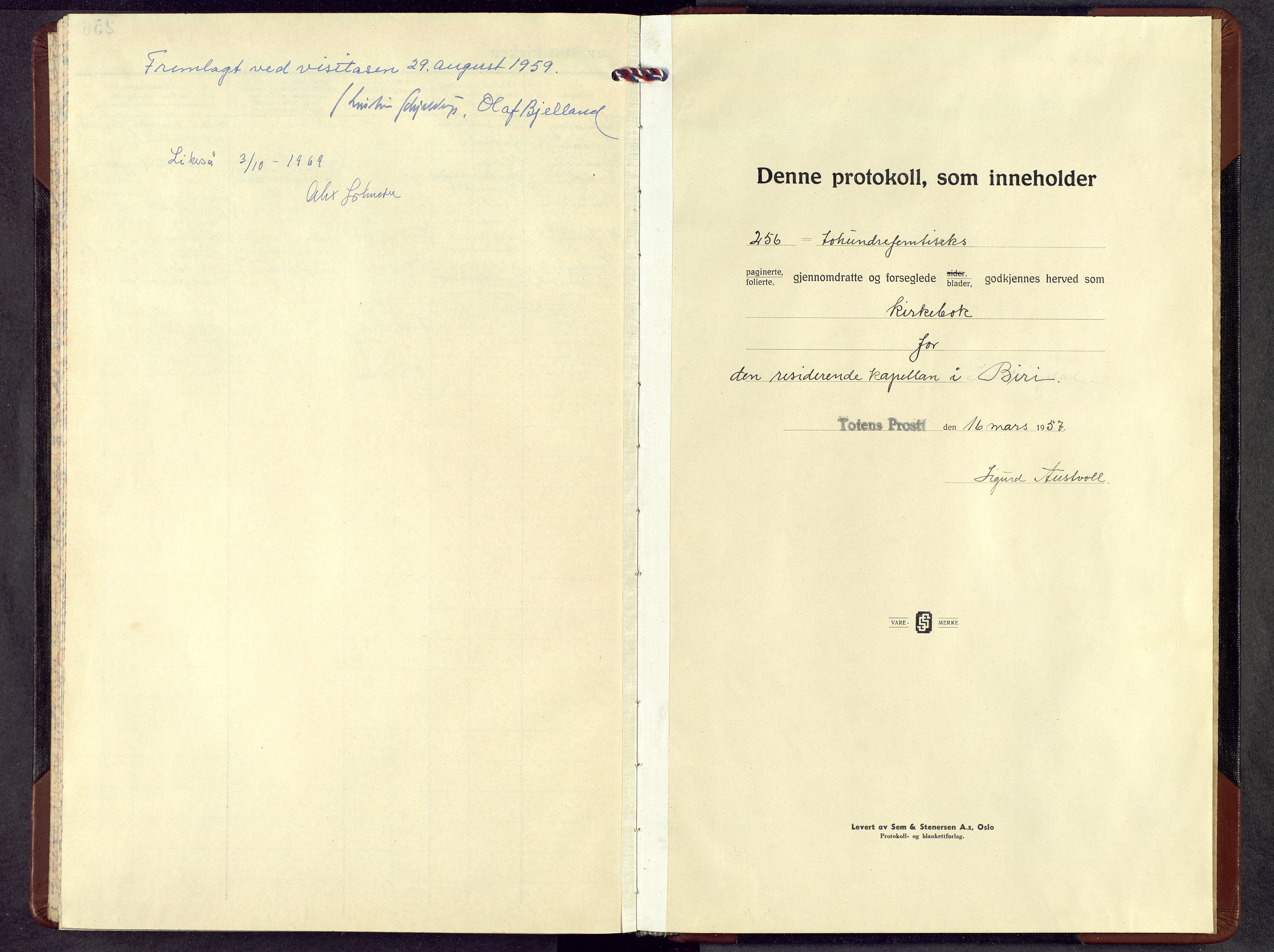 Biri prestekontor, AV/SAH-PREST-096/H/Ha/Hab/L0010: Parish register (copy) no. 10, 1956-1969