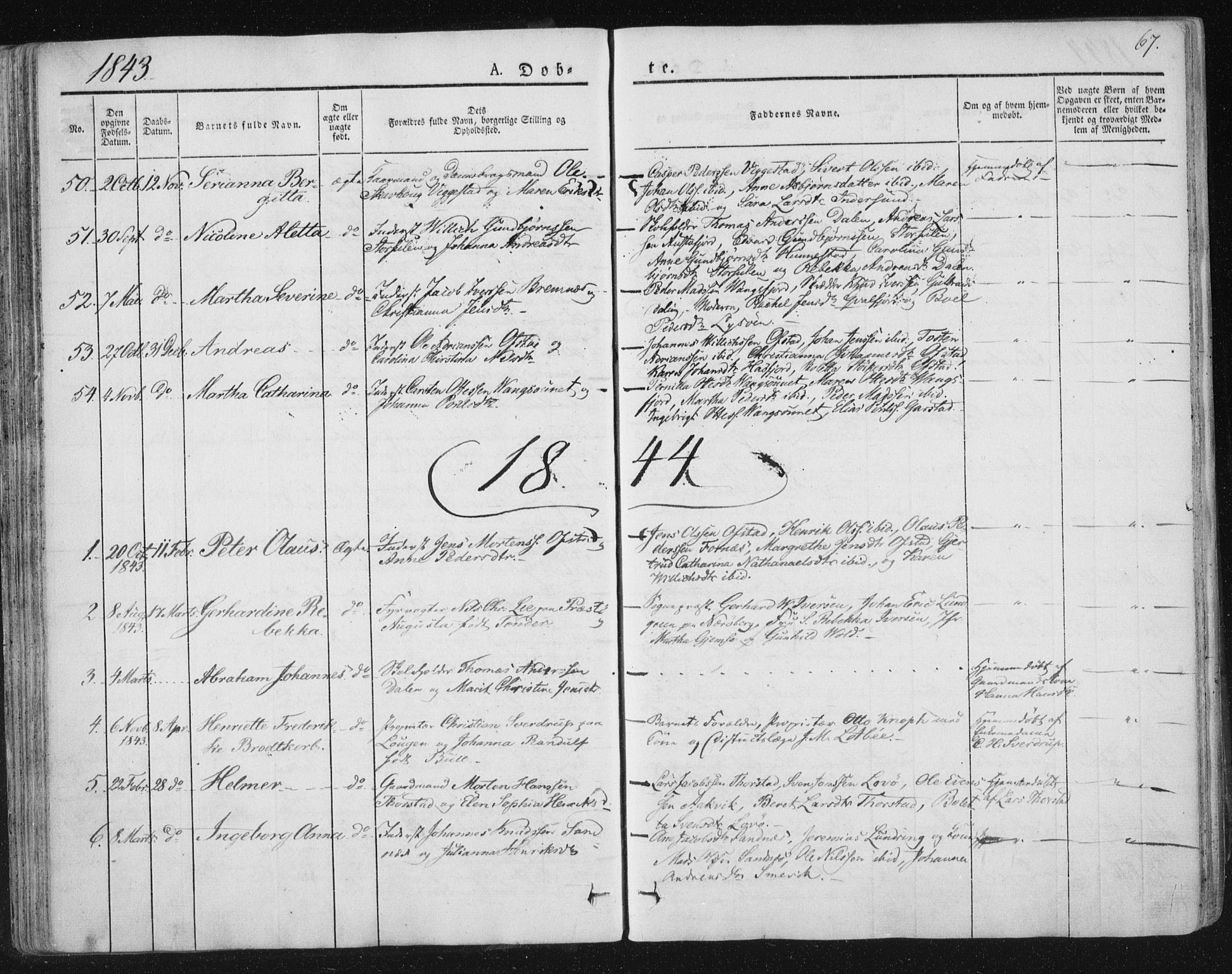Ministerialprotokoller, klokkerbøker og fødselsregistre - Nord-Trøndelag, SAT/A-1458/784/L0669: Parish register (official) no. 784A04, 1829-1859, p. 67