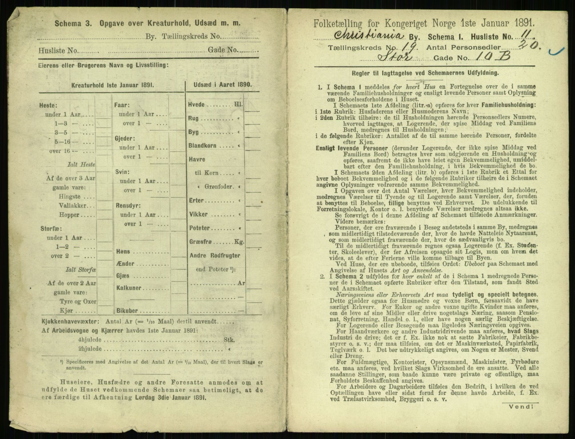 RA, 1891 census for 0301 Kristiania, 1891, p. 9509