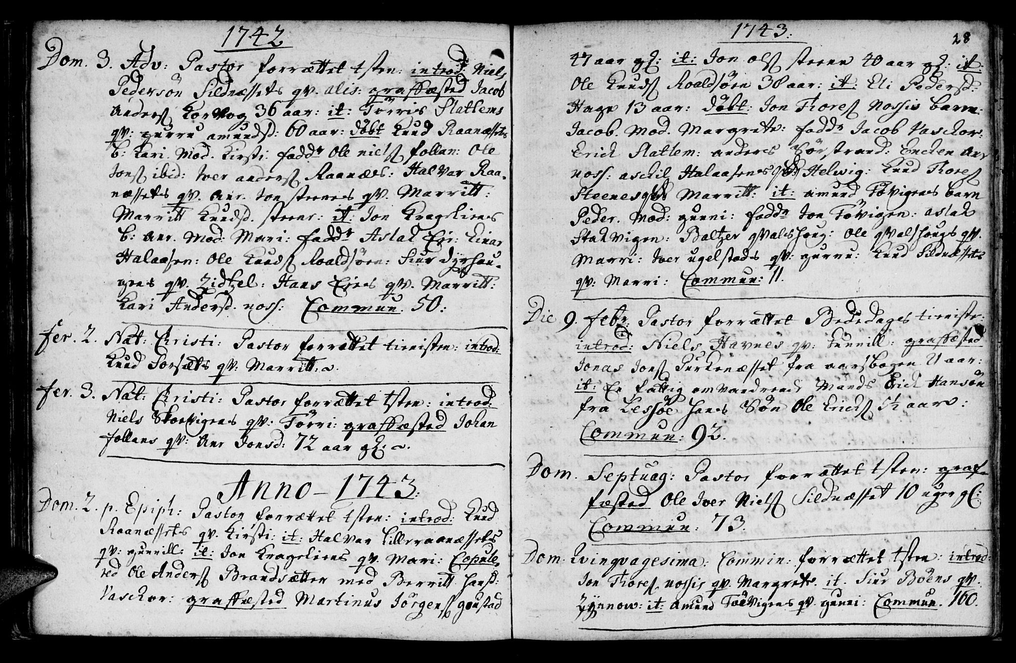 Ministerialprotokoller, klokkerbøker og fødselsregistre - Møre og Romsdal, SAT/A-1454/570/L0827: Parish register (official) no. 570A01, 1737-1749, p. 28