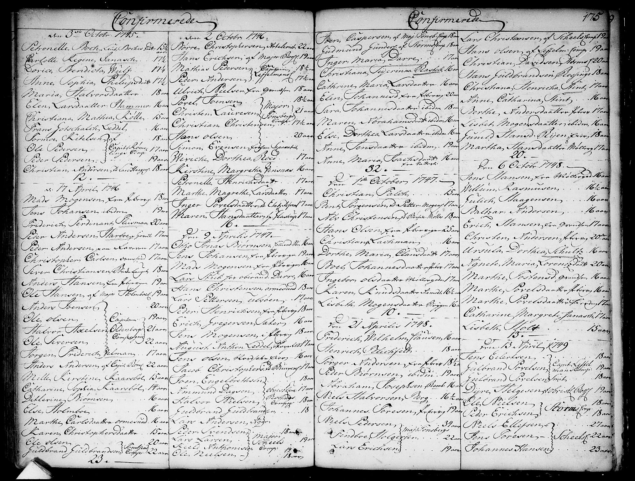 Garnisonsmenigheten Kirkebøker, SAO/A-10846/F/Fa/L0001: Parish register (official) no. 1, 1734-1756, p. 175
