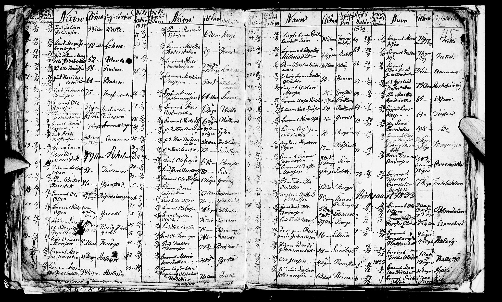 Haus sokneprestembete, SAB/A-75601/H/Hab: Parish register (copy) no. A 1, 1830-1855, p. 115