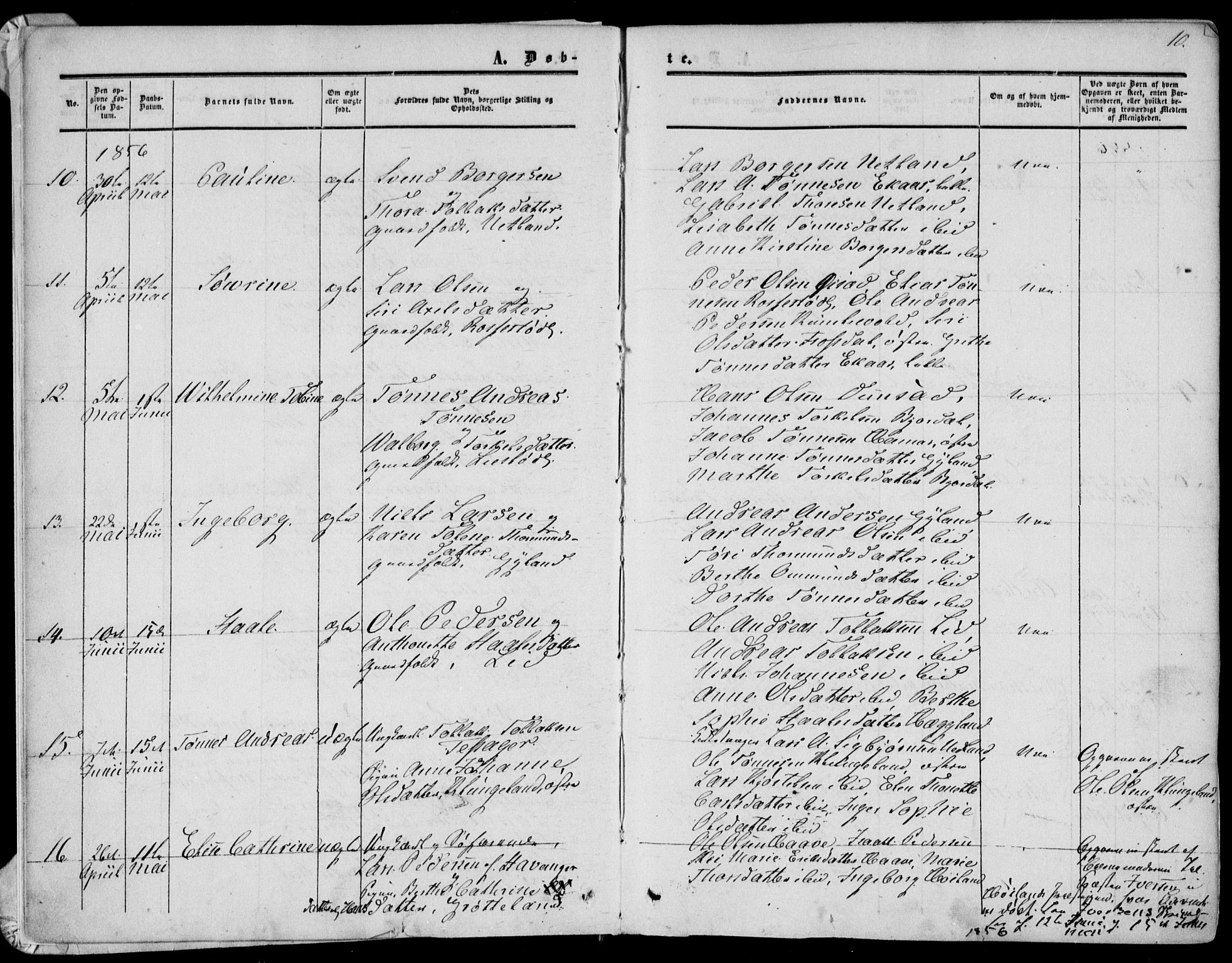 Bakke sokneprestkontor, AV/SAK-1111-0002/F/Fa/Fab/L0002: Parish register (official) no. A 2, 1855-1884, p. 10