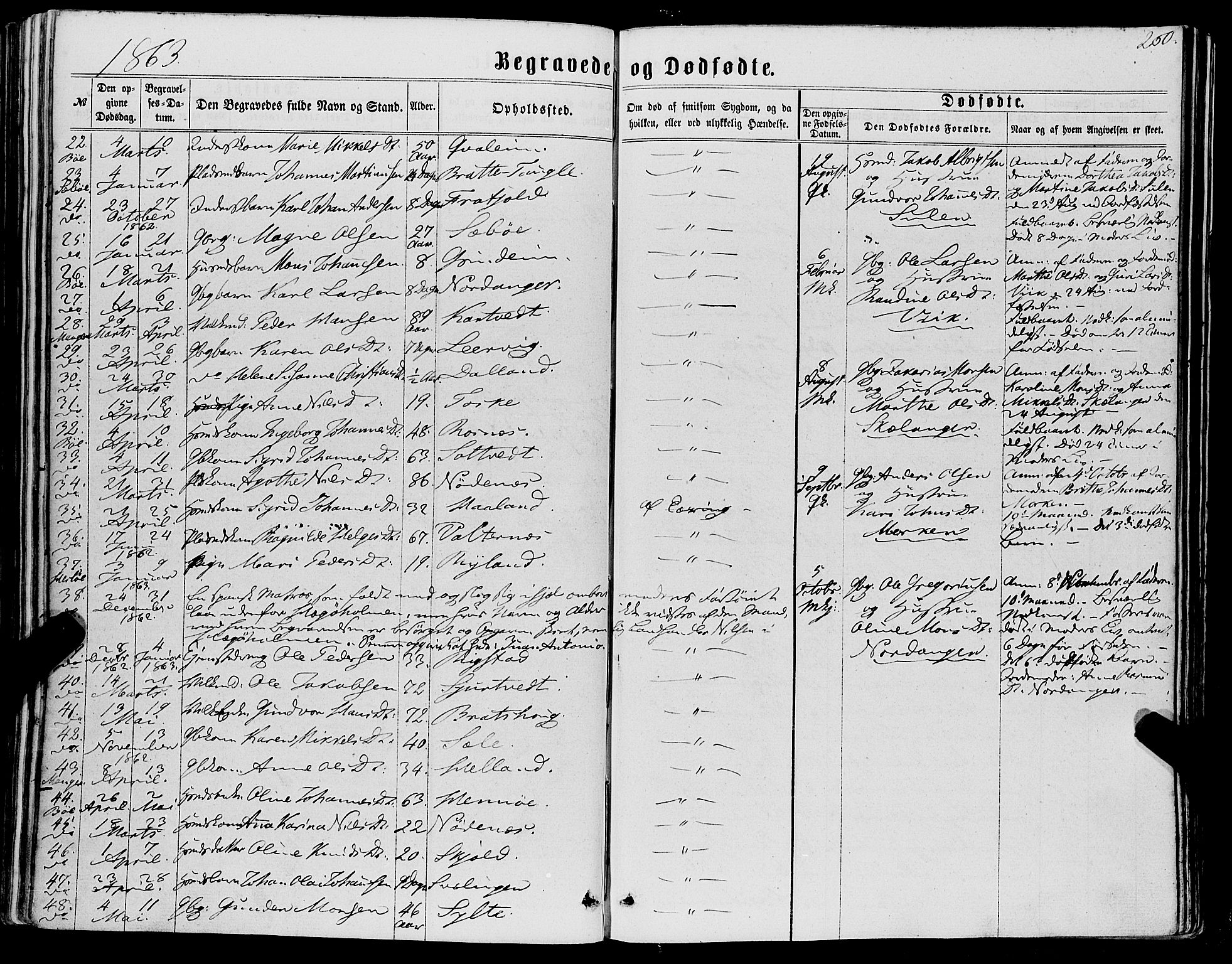 Manger sokneprestembete, AV/SAB-A-76801/H/Haa: Parish register (official) no. A 7, 1860-1870, p. 260