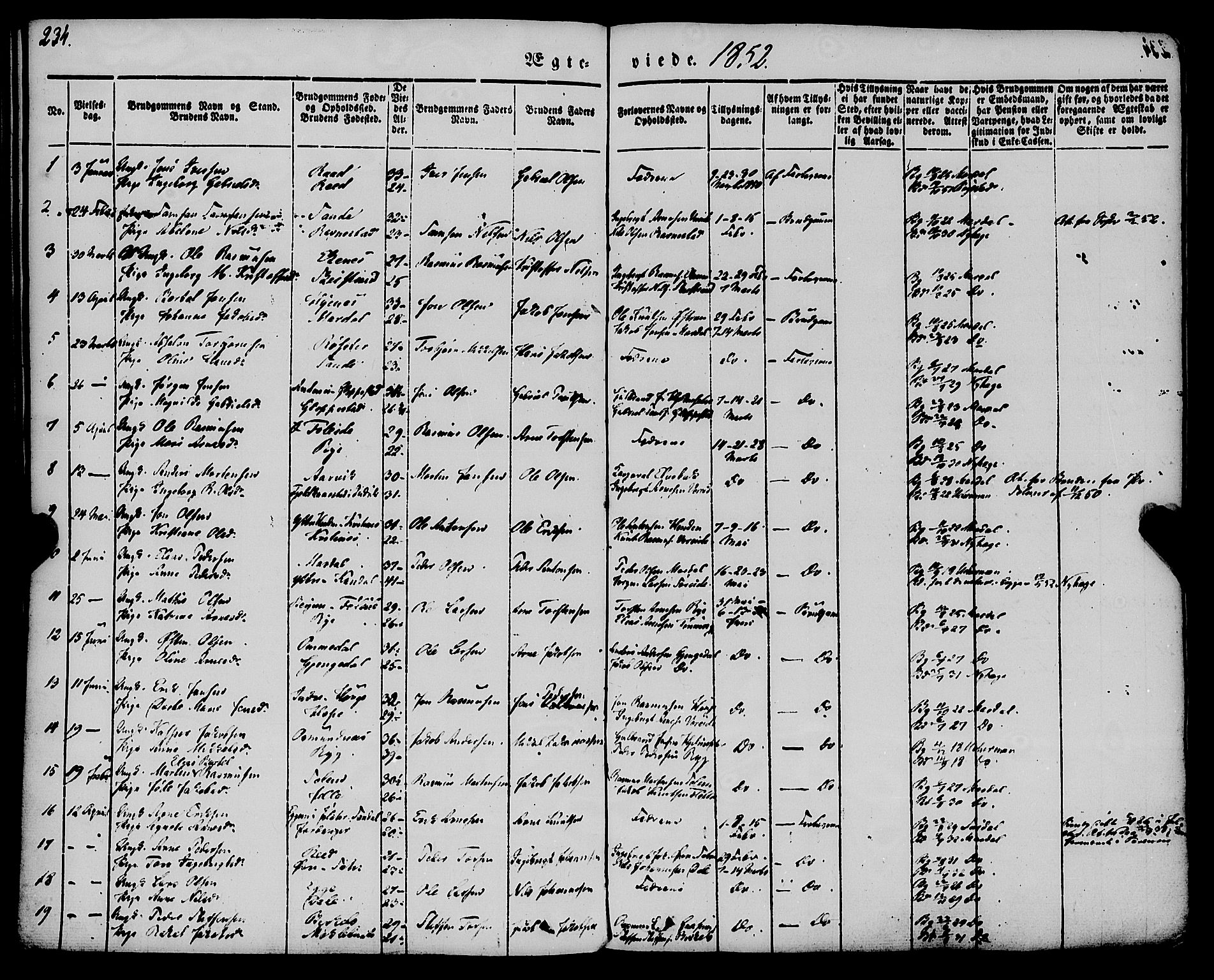 Gloppen sokneprestembete, AV/SAB-A-80101/H/Haa/Haaa/L0008: Parish register (official) no. A 8, 1837-1855, p. 234