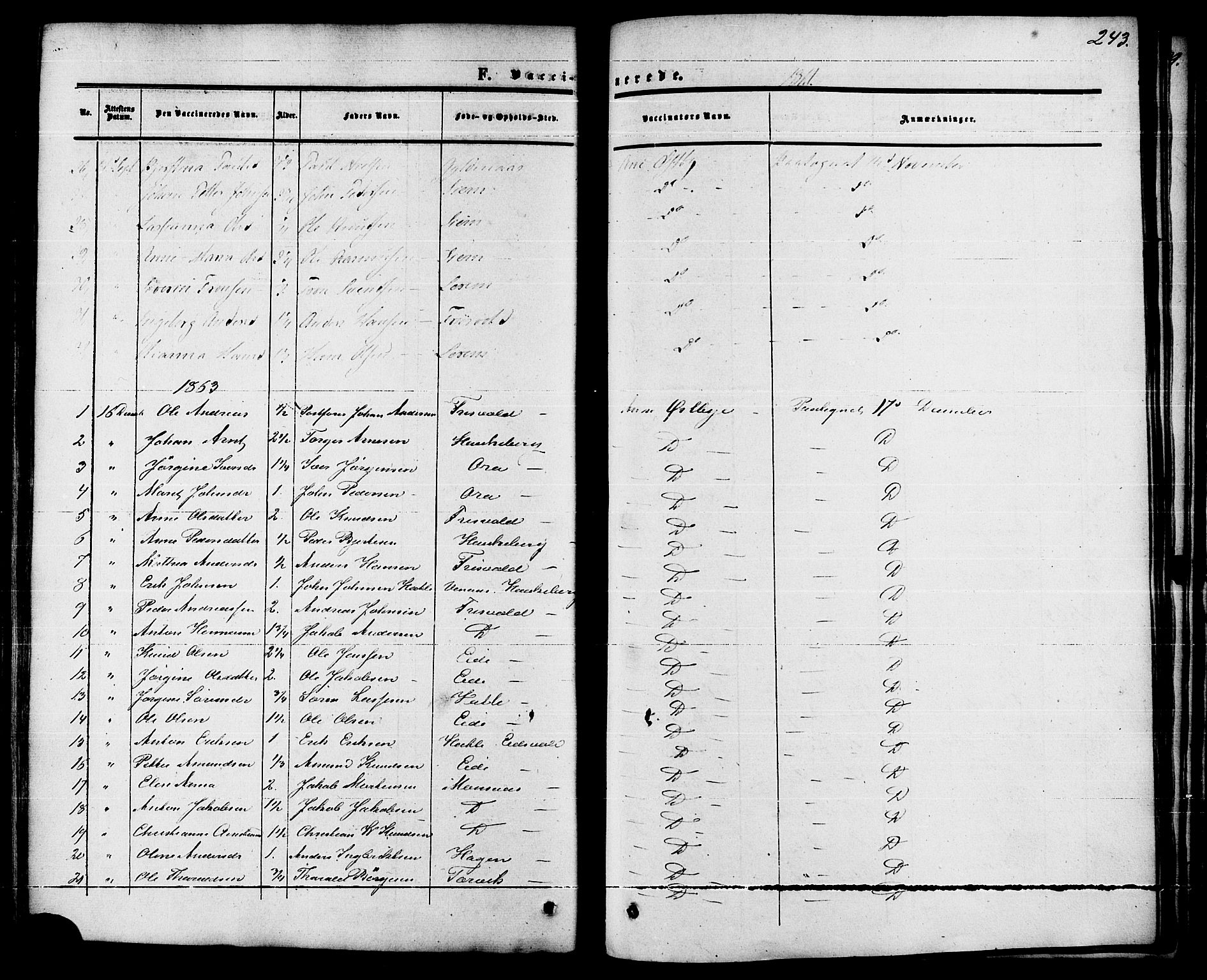 Ministerialprotokoller, klokkerbøker og fødselsregistre - Møre og Romsdal, AV/SAT-A-1454/542/L0552: Parish register (official) no. 542A02, 1854-1884, p. 243