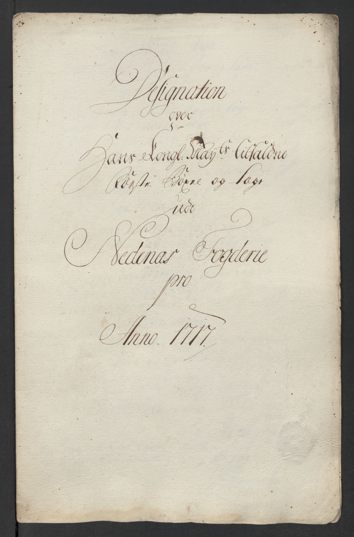 Rentekammeret inntil 1814, Reviderte regnskaper, Fogderegnskap, RA/EA-4092/R39/L2326: Fogderegnskap Nedenes, 1717, p. 207