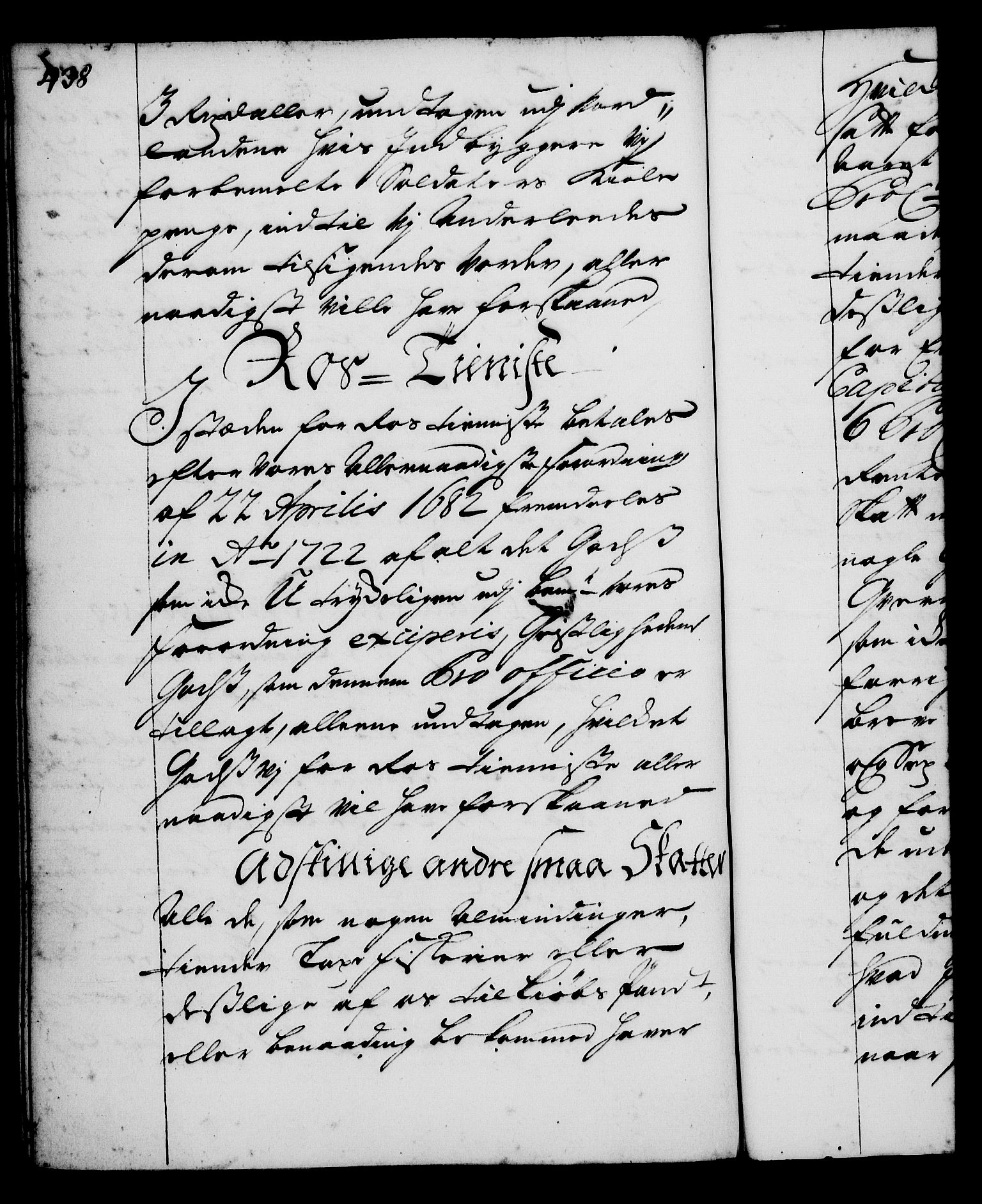 Rentekammeret, Kammerkanselliet, AV/RA-EA-3111/G/Gg/Gga/L0001: Norsk ekspedisjonsprotokoll med register (merket RK 53.1), 1720-1723, p. 438