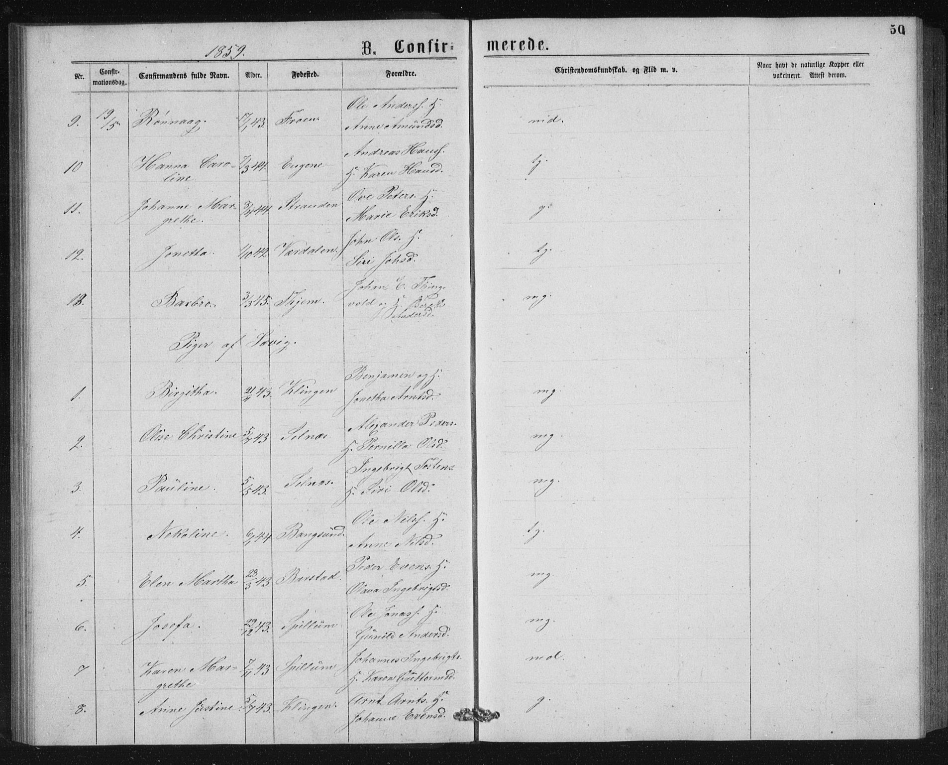 Ministerialprotokoller, klokkerbøker og fødselsregistre - Nord-Trøndelag, SAT/A-1458/768/L0567: Parish register (official) no. 768A02, 1837-1865, p. 50