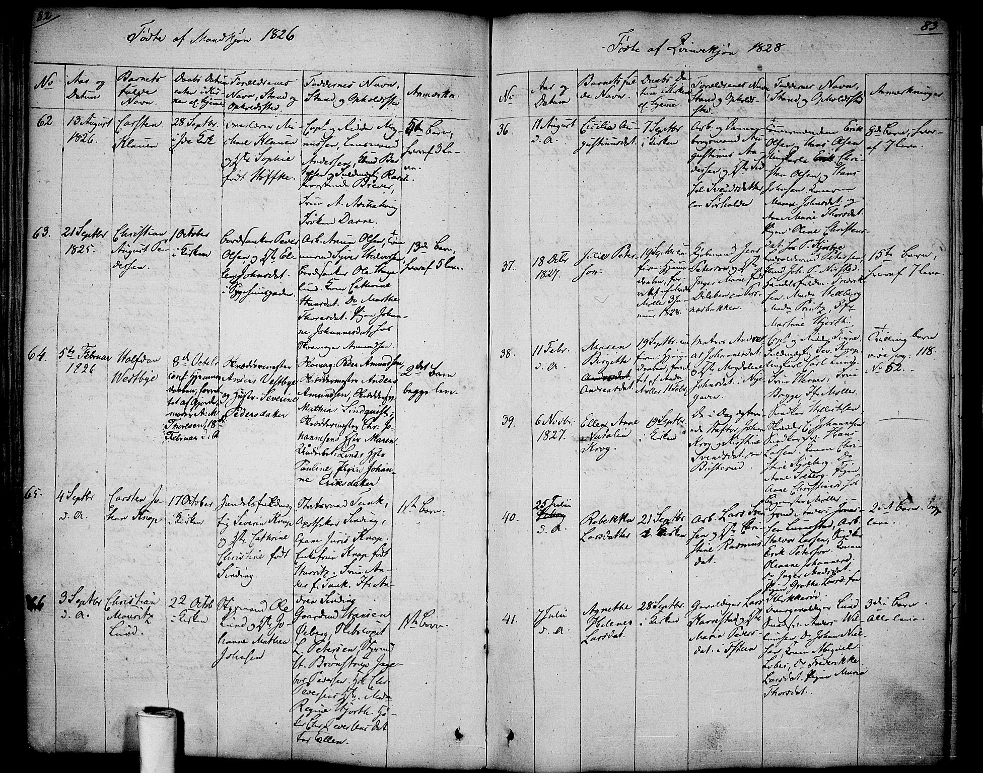 Halden prestekontor Kirkebøker, AV/SAO-A-10909/F/Fa/L0004: Parish register (official) no. I 4, 1823-1834, p. 82-83