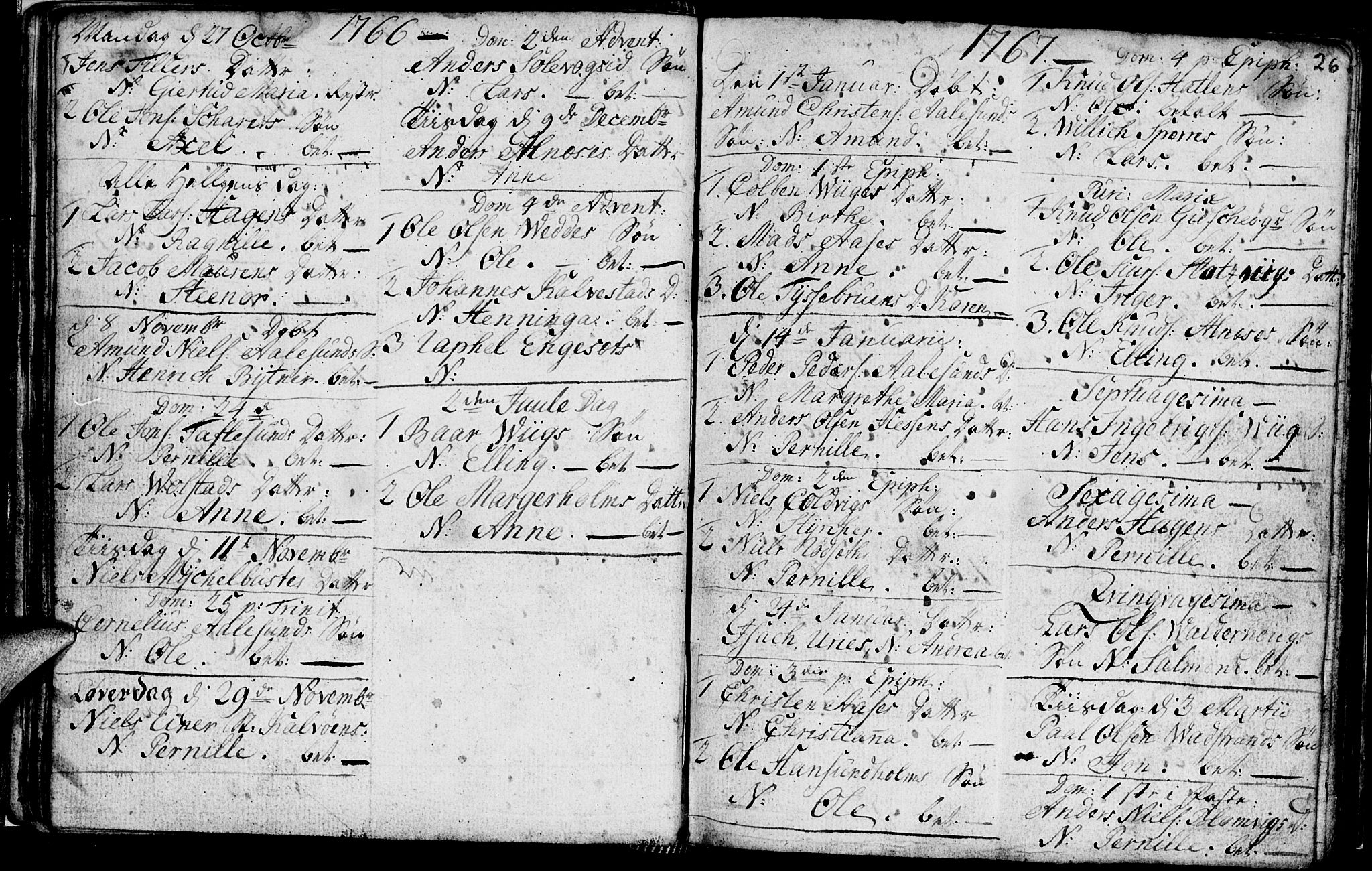 Ministerialprotokoller, klokkerbøker og fødselsregistre - Møre og Romsdal, AV/SAT-A-1454/528/L0420: Parish register (copy) no. 528C01, 1764-1784, p. 26