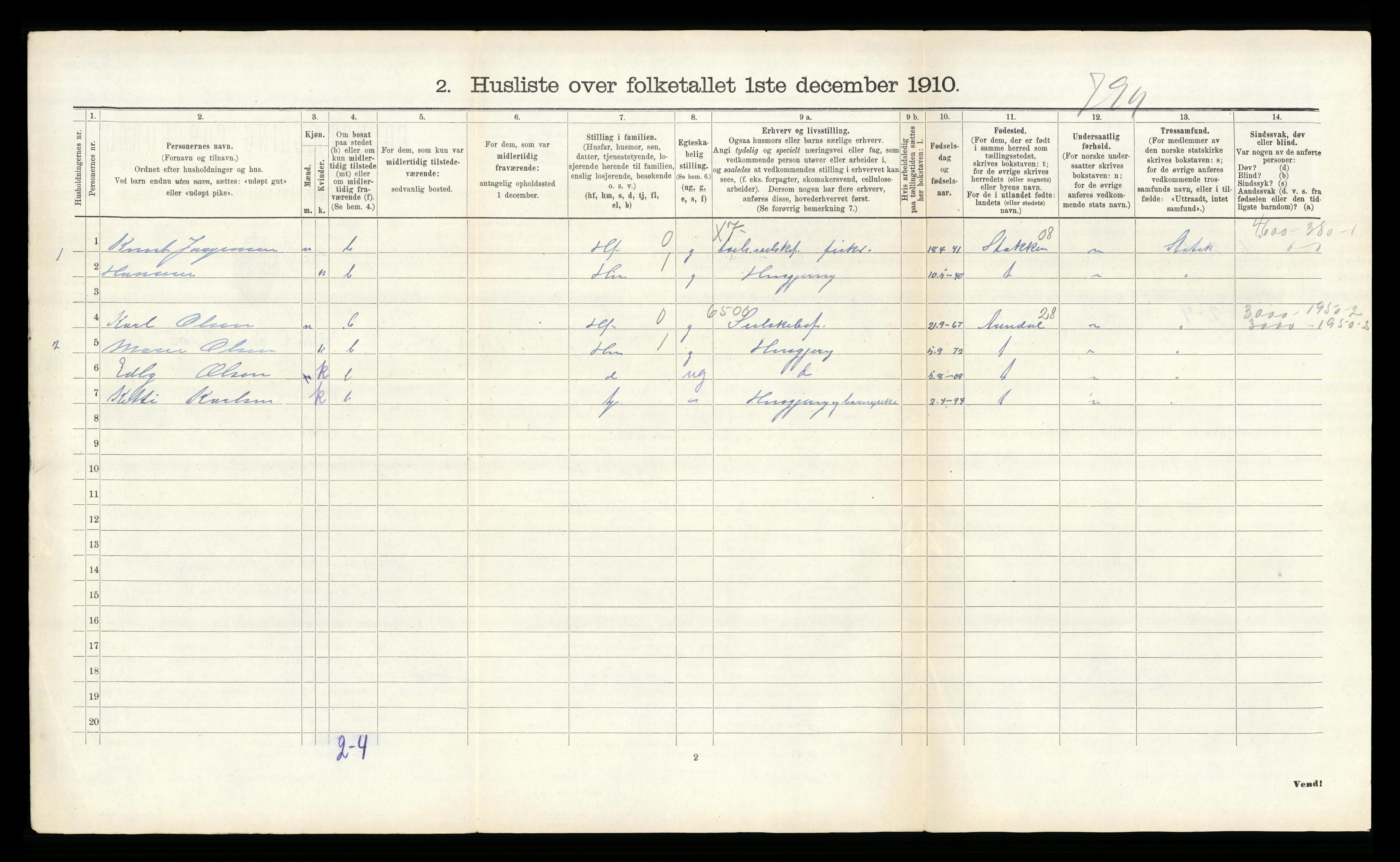 RA, 1910 census for Tromøy, 1910, p. 823