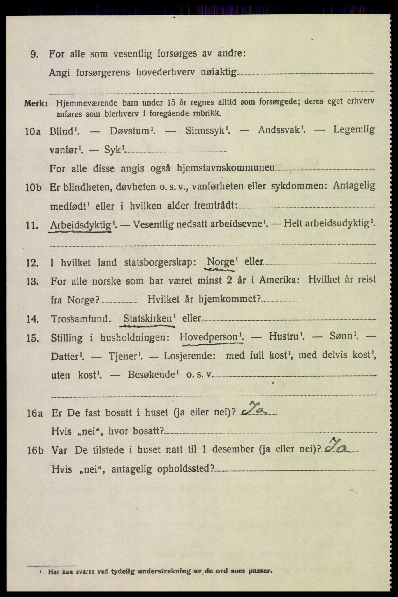 SAK, 1920 census for Dypvåg, 1920, p. 2064