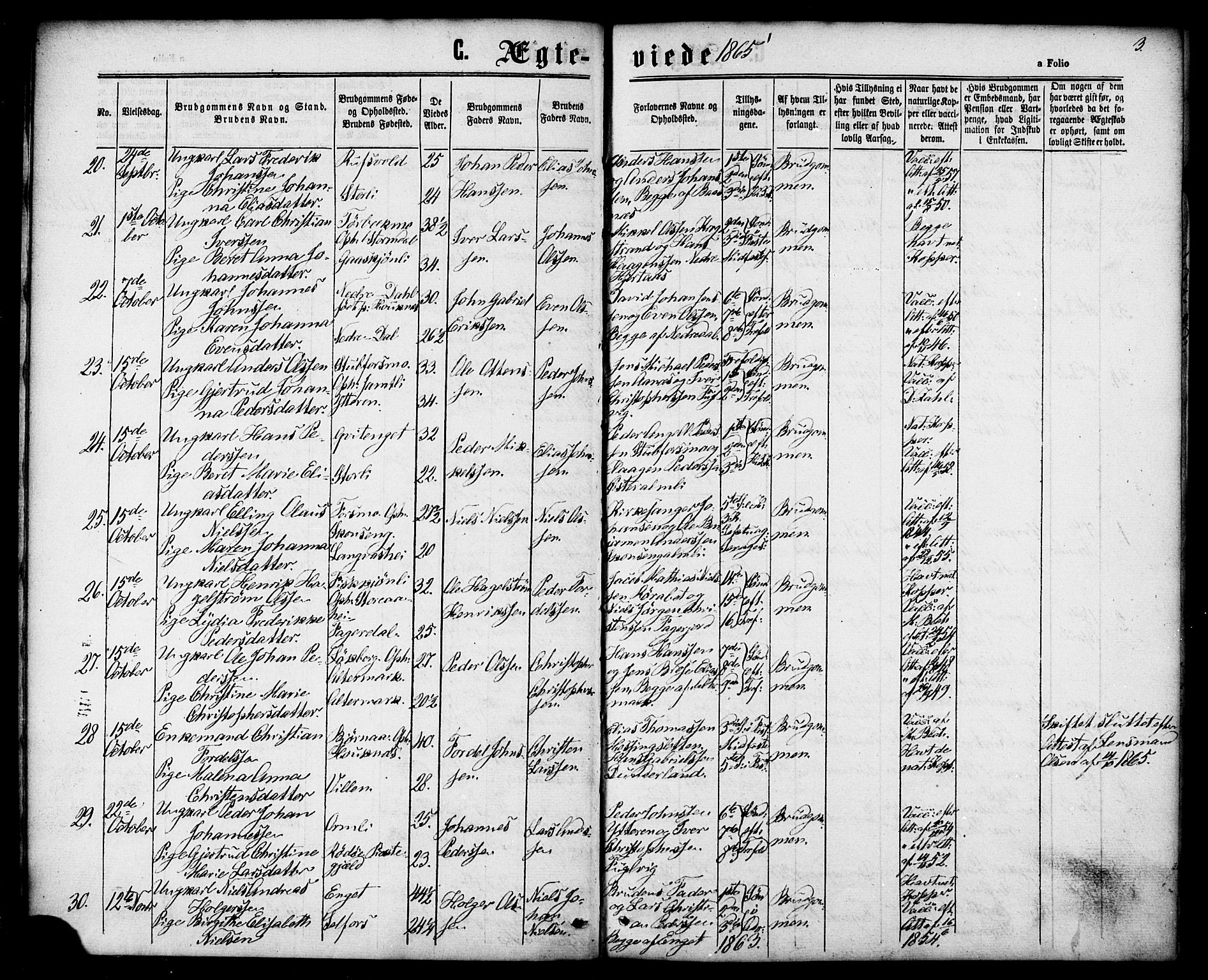 Ministerialprotokoller, klokkerbøker og fødselsregistre - Nordland, AV/SAT-A-1459/827/L0395: Parish register (official) no. 827A07, 1864-1886, p. 3