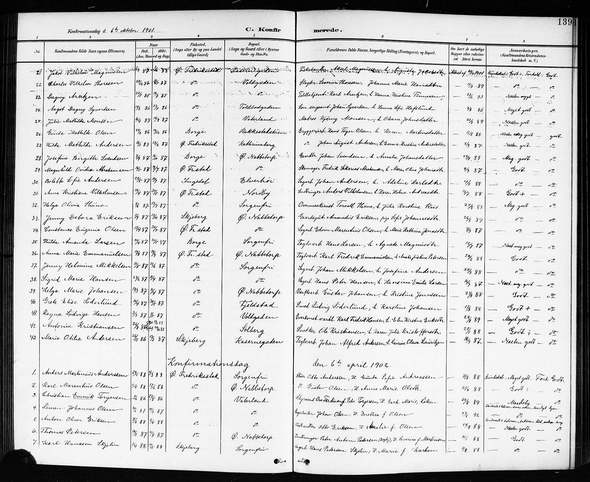 Østre Fredrikstad prestekontor Kirkebøker, AV/SAO-A-10907/G/Ga/L0002: Parish register (copy) no. 2, 1900-1919, p. 139