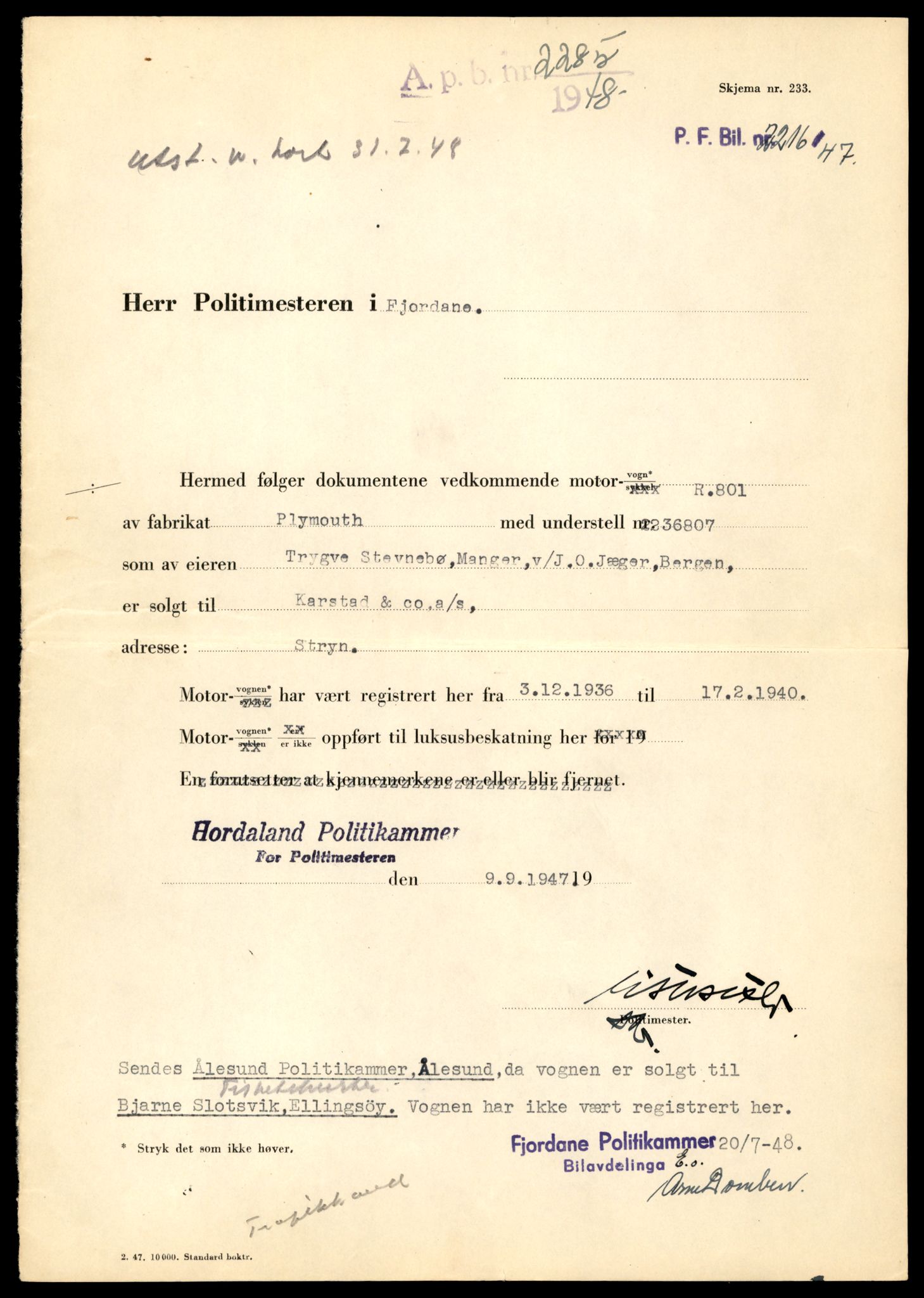 Møre og Romsdal vegkontor - Ålesund trafikkstasjon, AV/SAT-A-4099/F/Fe/L0022: Registreringskort for kjøretøy T 10584 - T 10694, 1927-1998, p. 2093