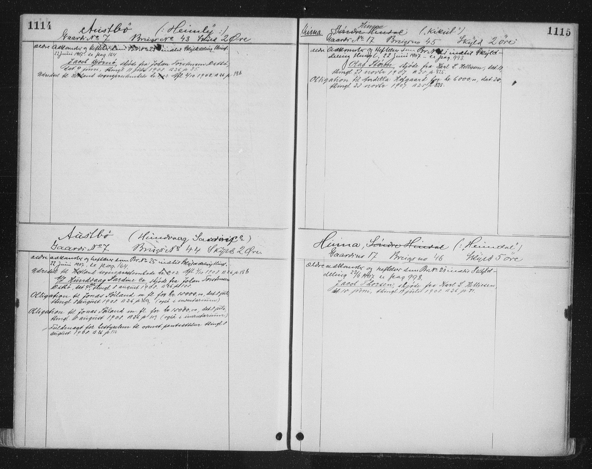 Jæren sorenskriveri, SAST/A-100310/01/4/41/41ABB/L0001: Mortgage register no. 41 ABB1, 1898, p. 1114-1115
