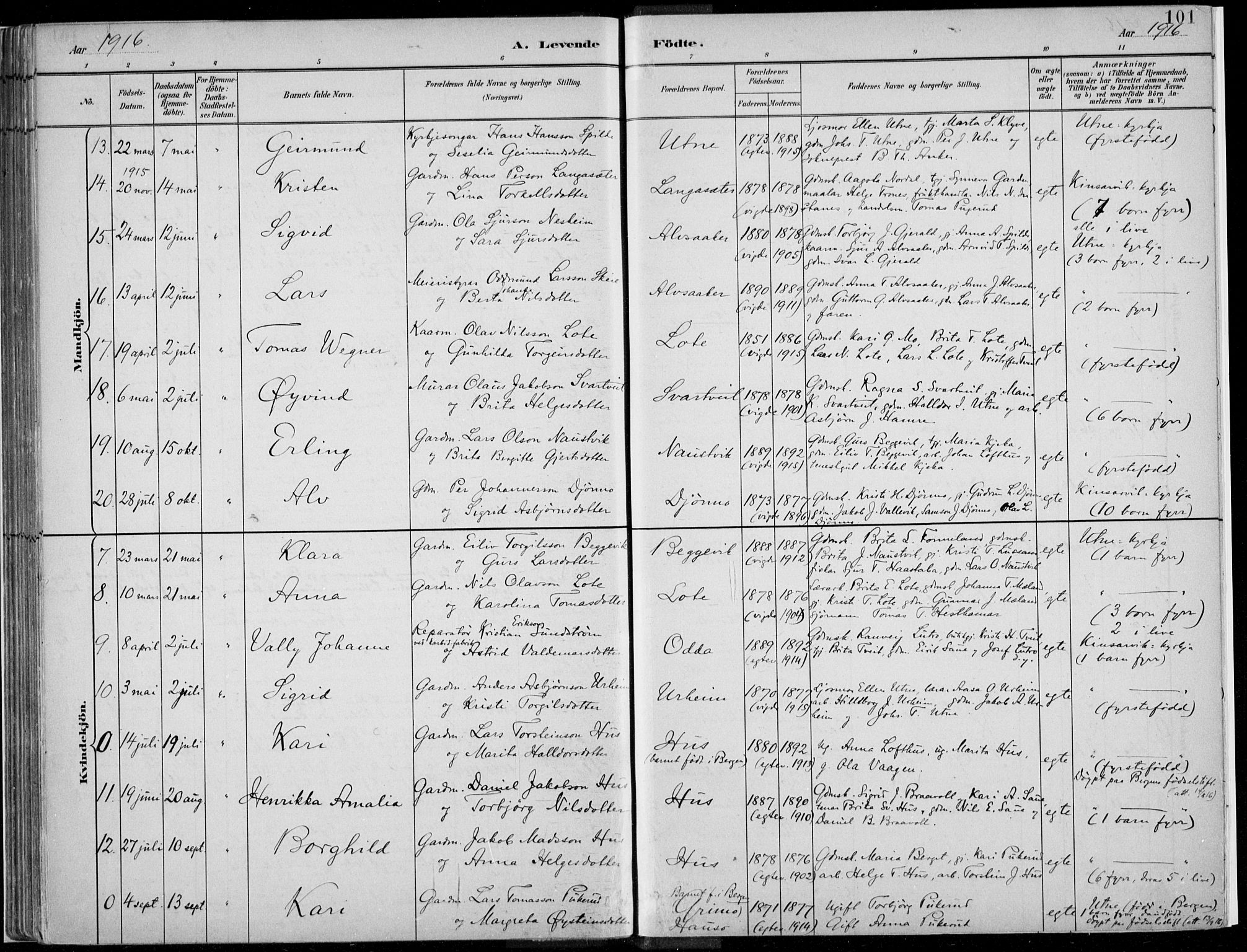 Ullensvang sokneprestembete, SAB/A-78701/H/Haa: Parish register (official) no. E  1, 1882-1921, p. 101