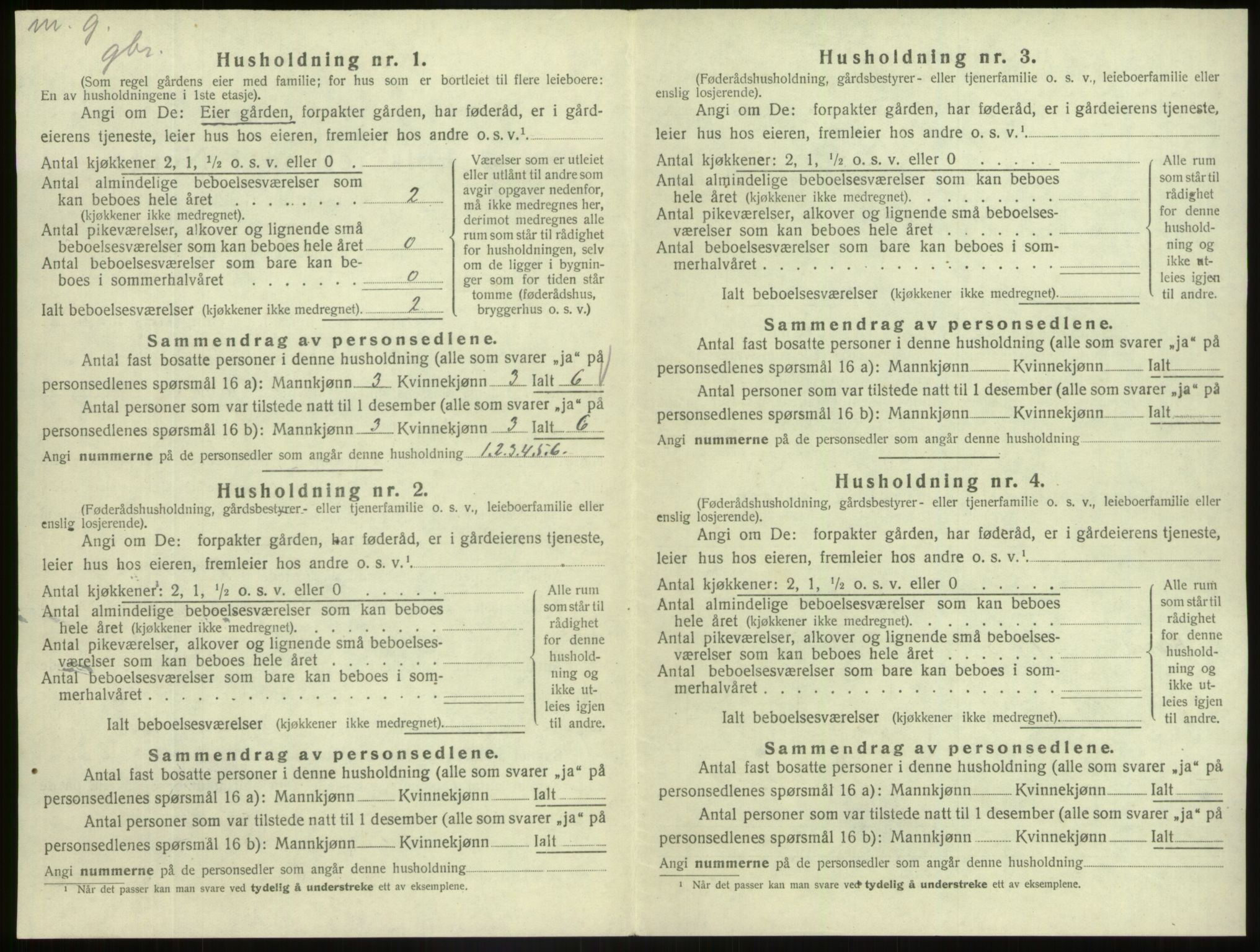 SAB, 1920 census for Askvoll, 1920, p. 840