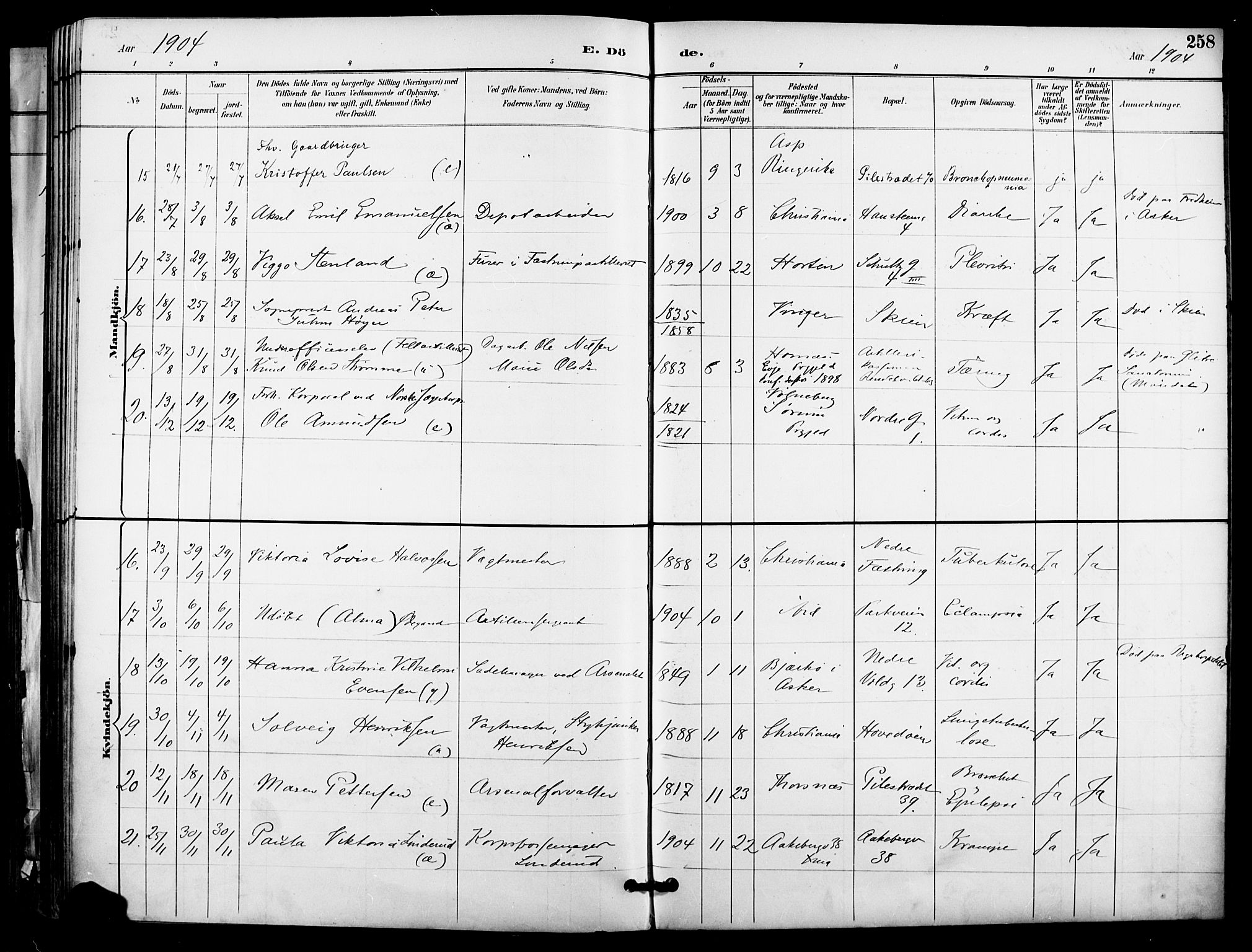 Garnisonsmenigheten Kirkebøker, AV/SAO-A-10846/F/Fa/L0013: Parish register (official) no. 13, 1894-1904, p. 258