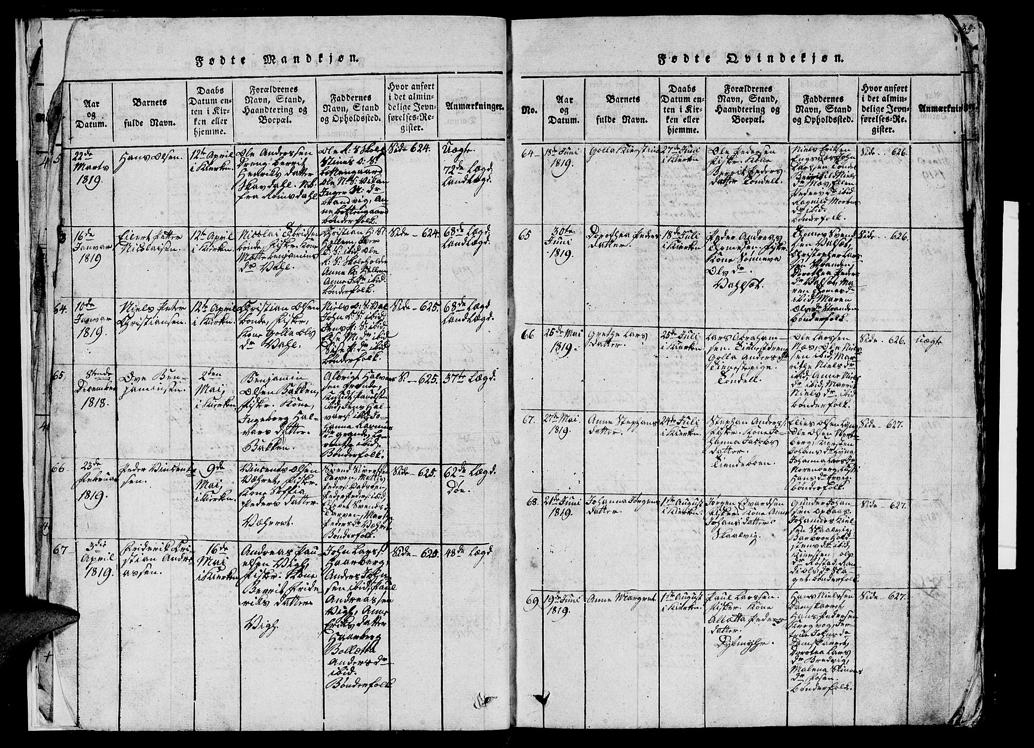 Ministerialprotokoller, klokkerbøker og fødselsregistre - Sør-Trøndelag, SAT/A-1456/659/L0744: Parish register (copy) no. 659C01, 1818-1825, p. 26-27