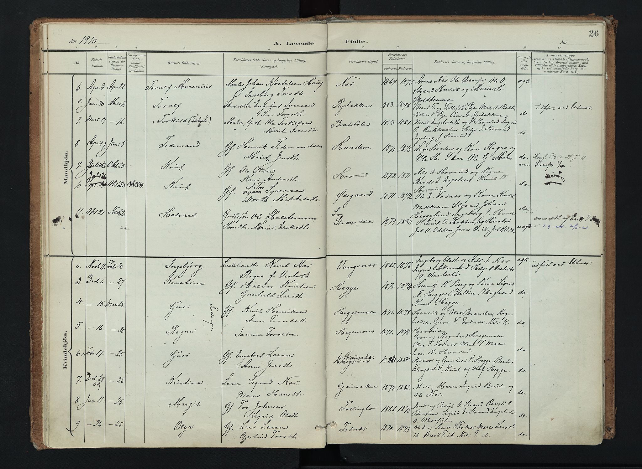 Nord-Aurdal prestekontor, AV/SAH-PREST-132/H/Ha/Haa/L0016: Parish register (official) no. 16, 1897-1925, p. 26