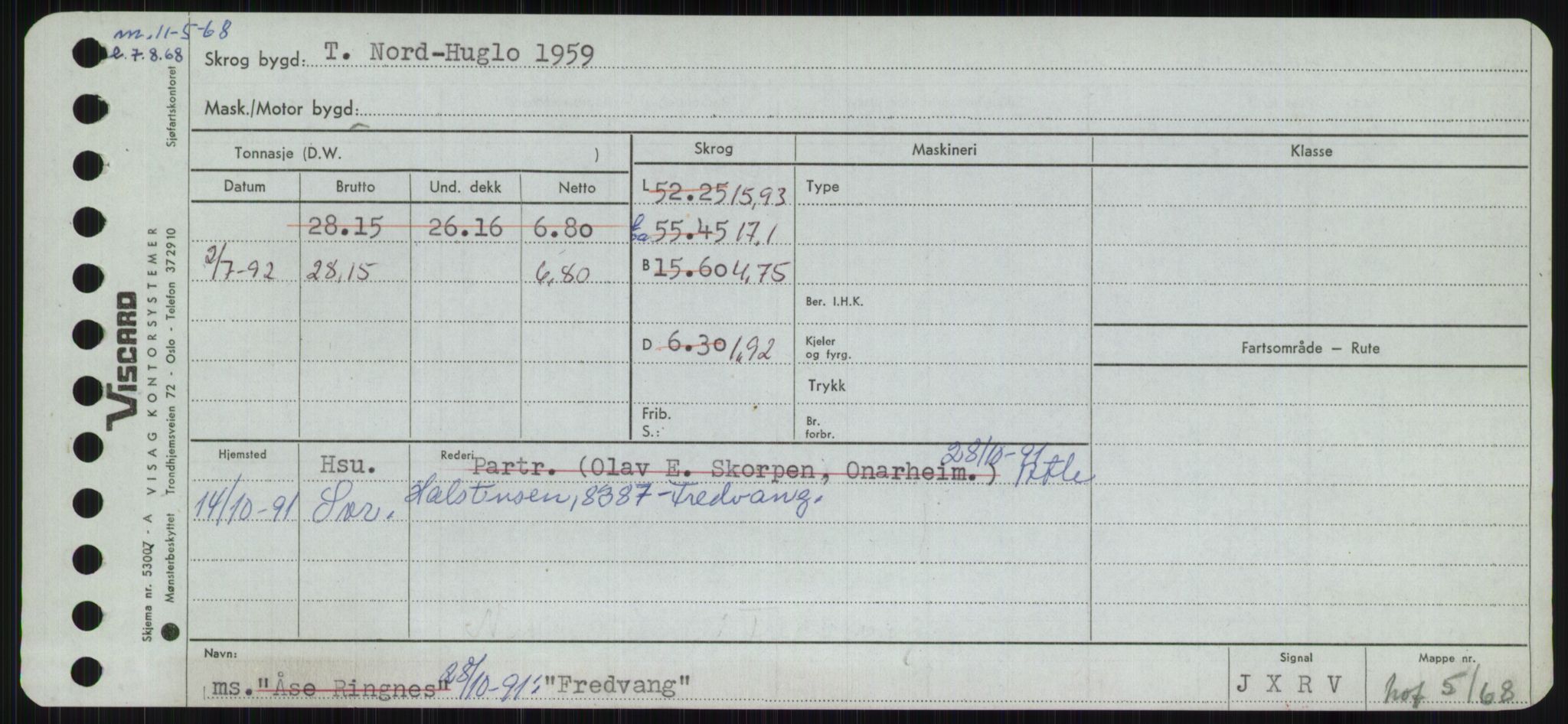 Sjøfartsdirektoratet med forløpere, Skipsmålingen, RA/S-1627/H/Ha/L0002/0001: Fartøy, Eik-Hill / Fartøy, Eik-F, p. 759