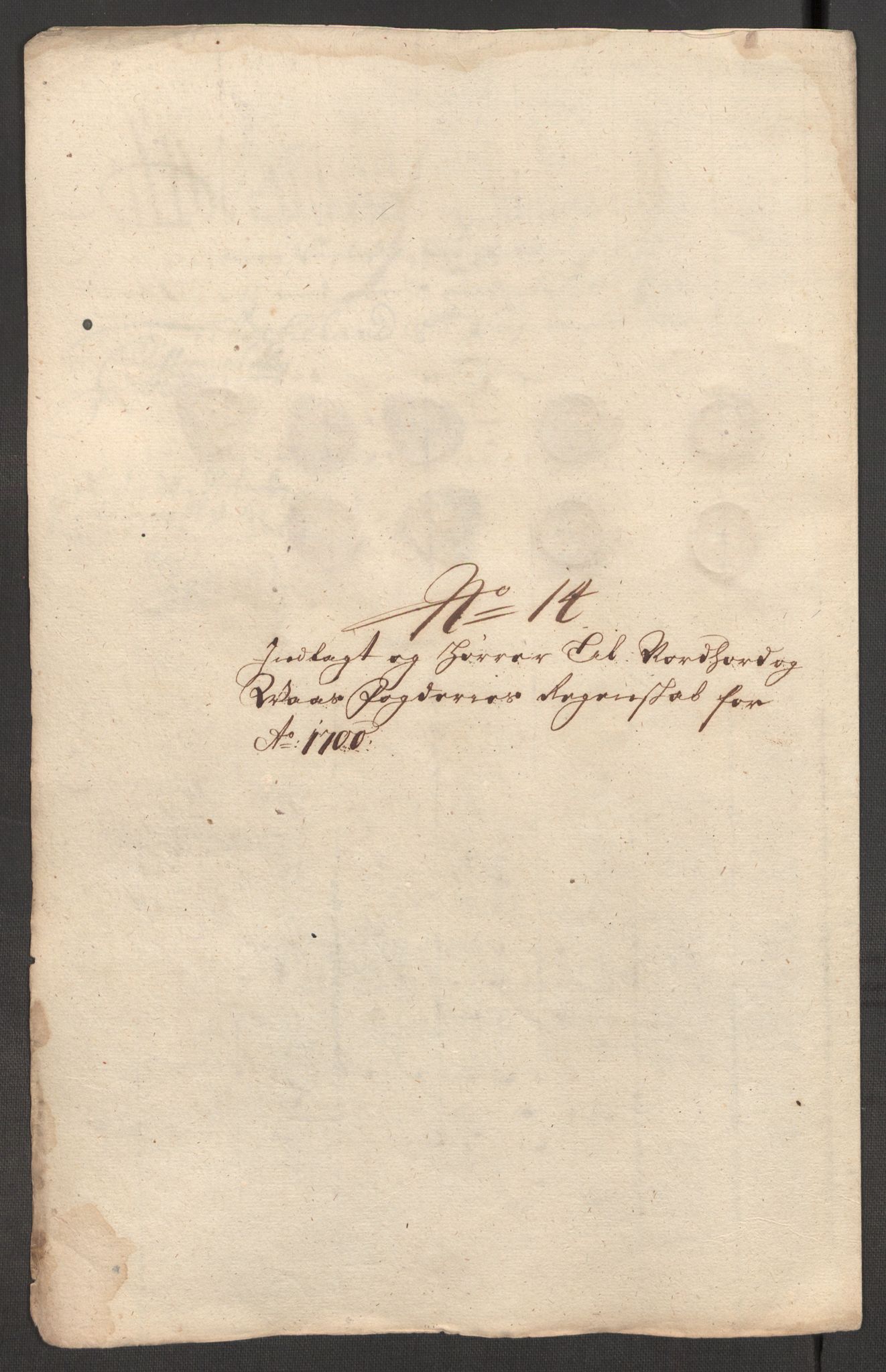 Rentekammeret inntil 1814, Reviderte regnskaper, Fogderegnskap, RA/EA-4092/R51/L3185: Fogderegnskap Nordhordland og Voss, 1700-1701, p. 178