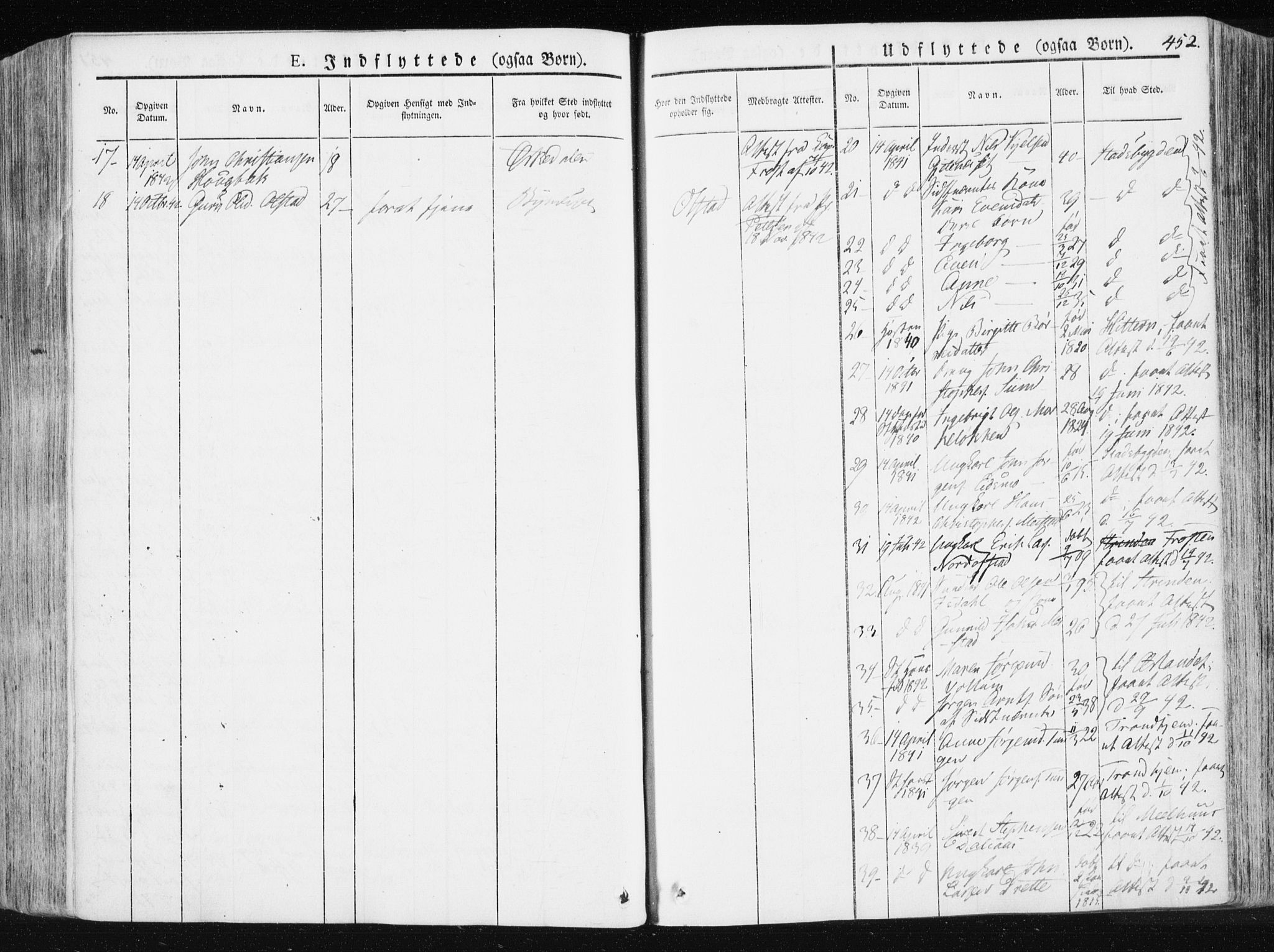 Ministerialprotokoller, klokkerbøker og fødselsregistre - Sør-Trøndelag, SAT/A-1456/665/L0771: Parish register (official) no. 665A06, 1830-1856, p. 452