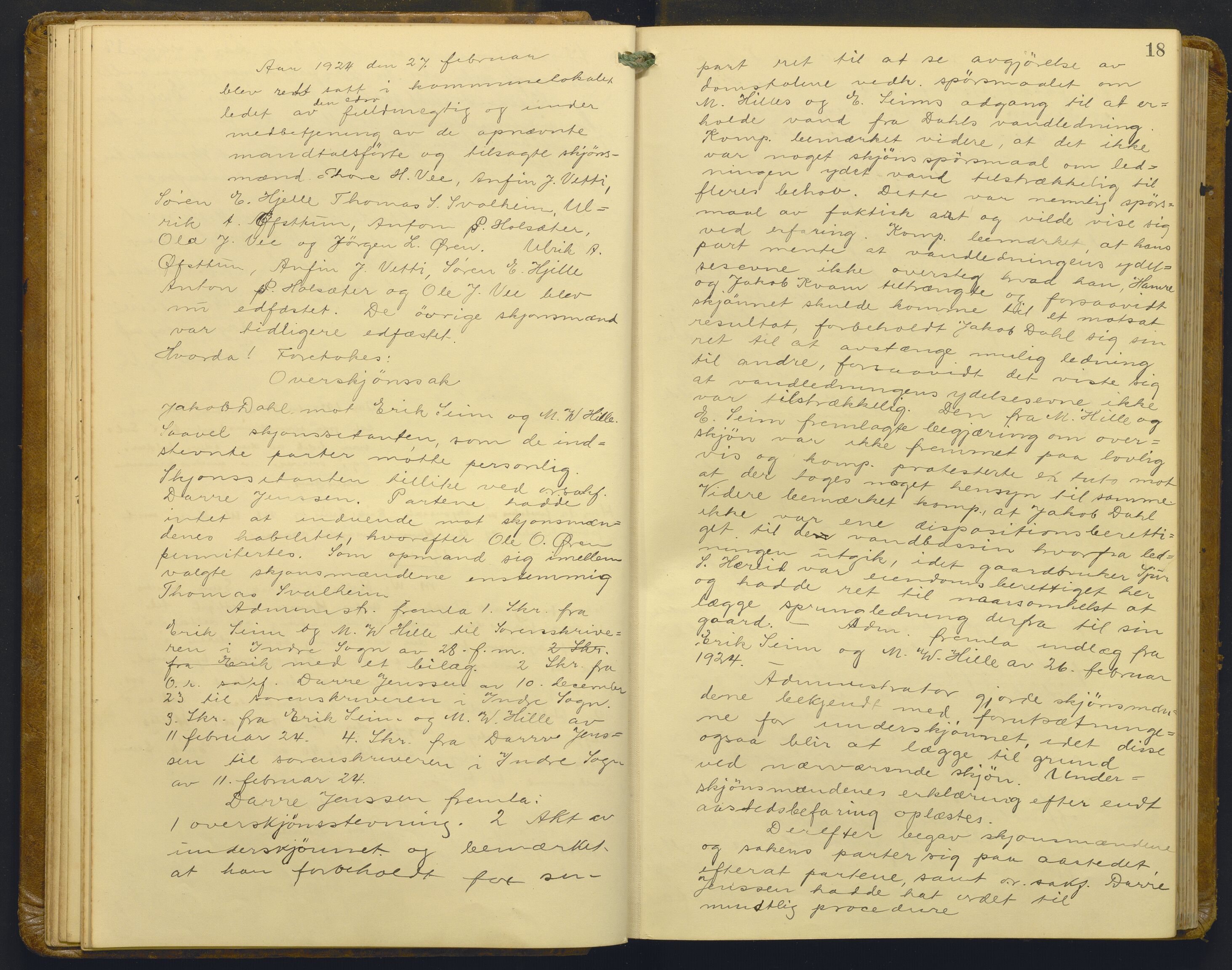 Indre Sogn tingrett, AV/SAB-A-3301/1/F/Fb/Fba/L0015: Sivile og offentlege saker, Bb 11, 1923-1928, p. 17b-18a