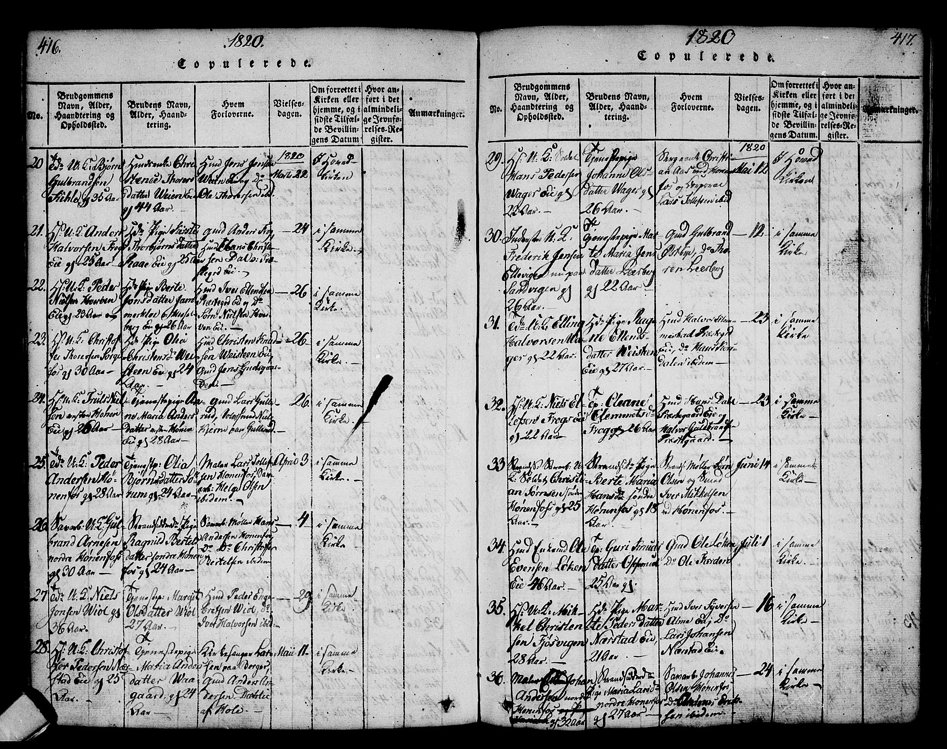 Norderhov kirkebøker, AV/SAKO-A-237/G/Ga/L0002: Parish register (copy) no. I 2, 1814-1867, p. 416-417