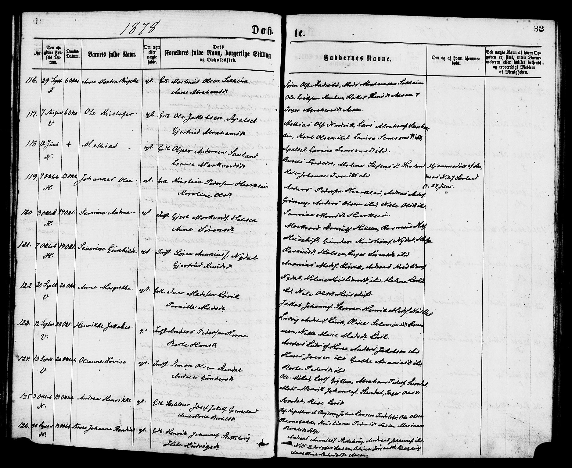 Førde sokneprestembete, AV/SAB-A-79901/H/Haa/Haaa/L0011: Parish register (official) no. A 11, 1877-1880, p. 32
