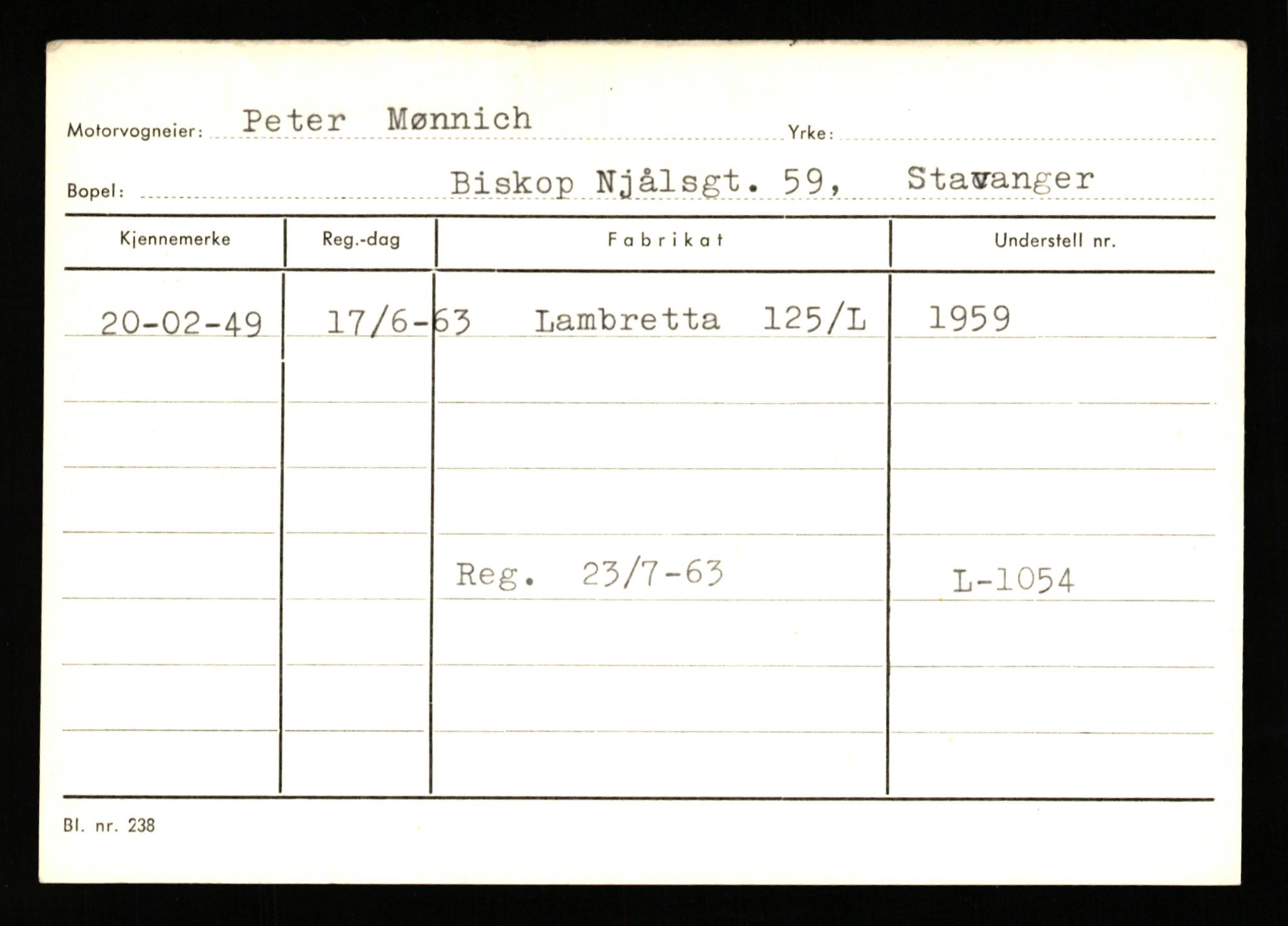 Stavanger trafikkstasjon, AV/SAST-A-101942/0/G/L0010: Registreringsnummer: 130000 - 239953, 1930-1971, p. 2287