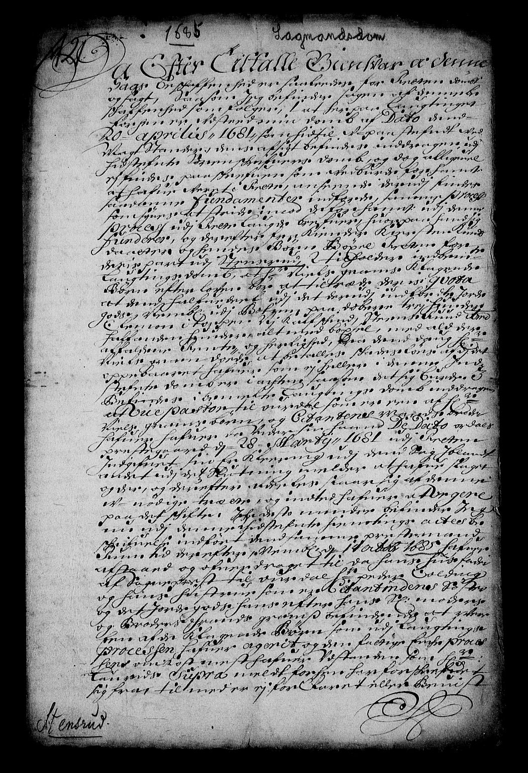 Stattholderembetet 1572-1771, RA/EA-2870/Af/L0002: Avskrifter av vedlegg til originale supplikker, nummerert i samsvar med supplikkbøkene, 1687-1689, p. 163