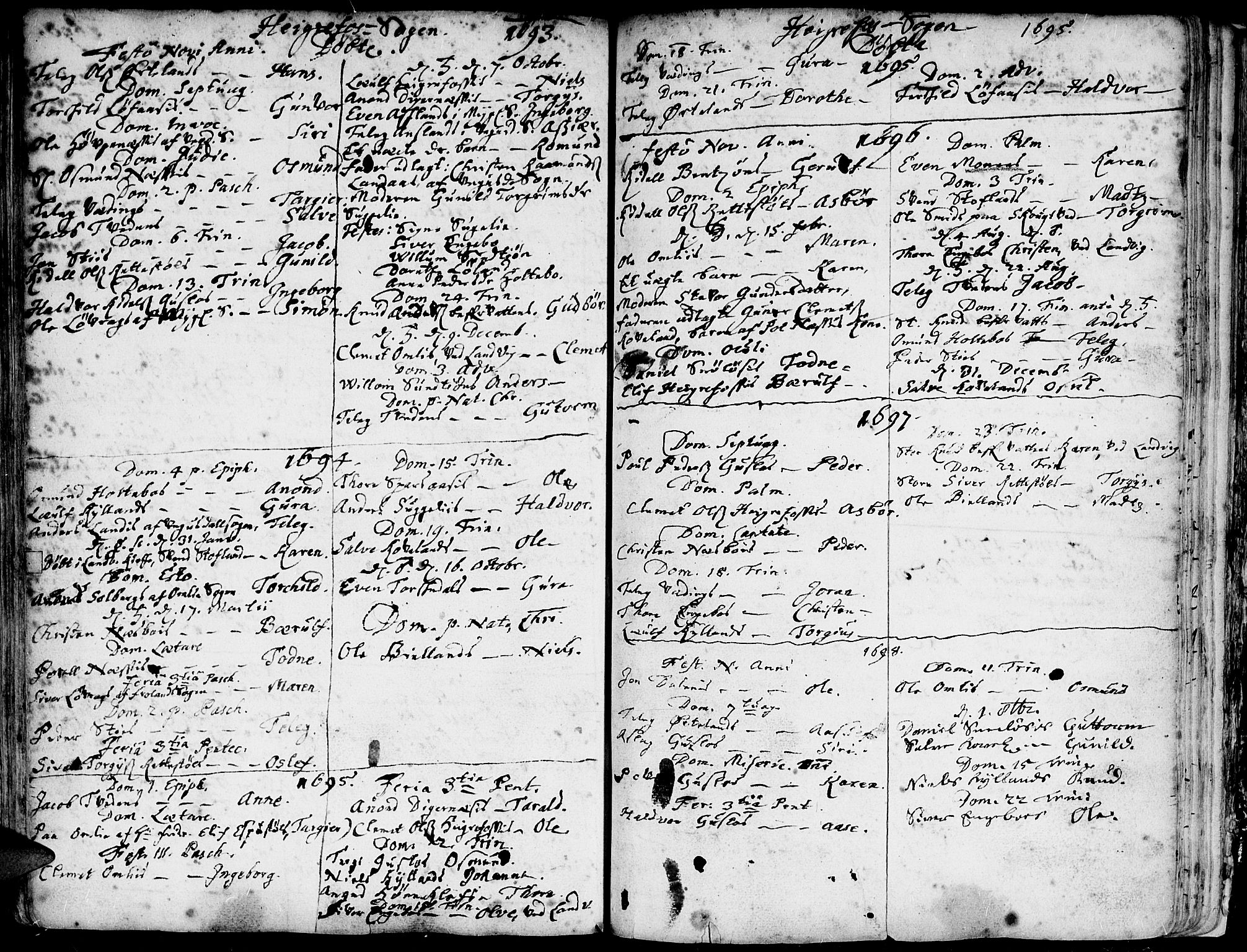 Hommedal sokneprestkontor, AV/SAK-1111-0023/F/Fa/Fab/L0001: Parish register (official) no. A 1 /3, 1690-1738